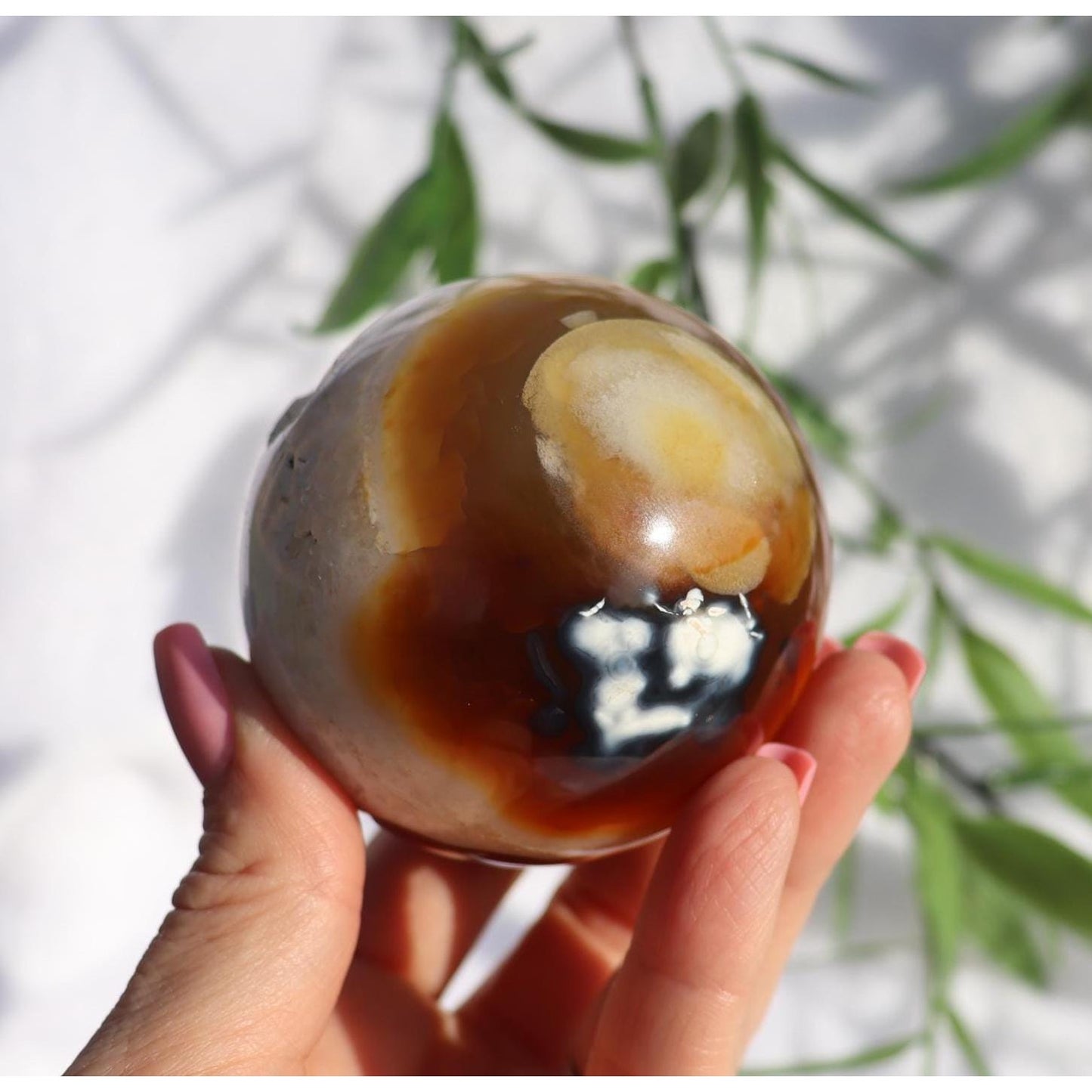 Carnelian Crystal Sphere from Madagascar