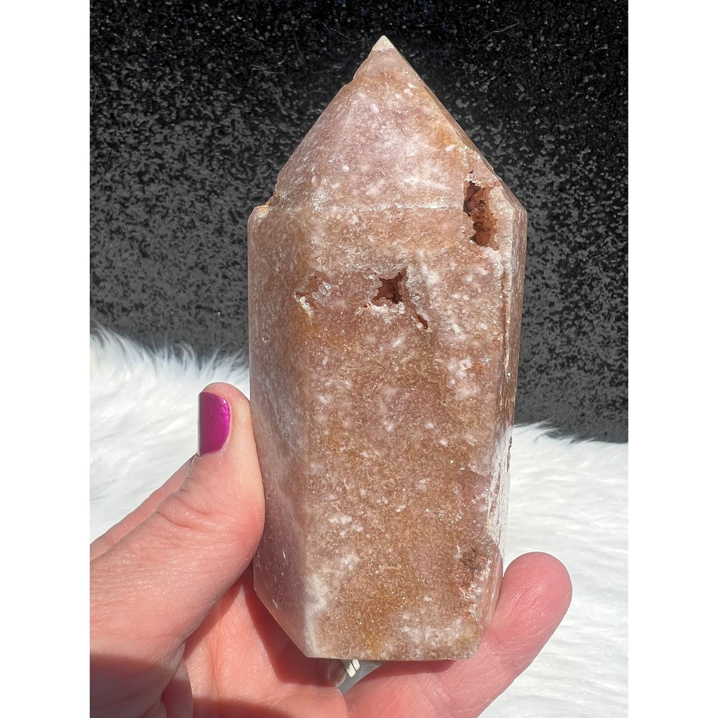 Druzy Pink Amethyst Tower / Brazil