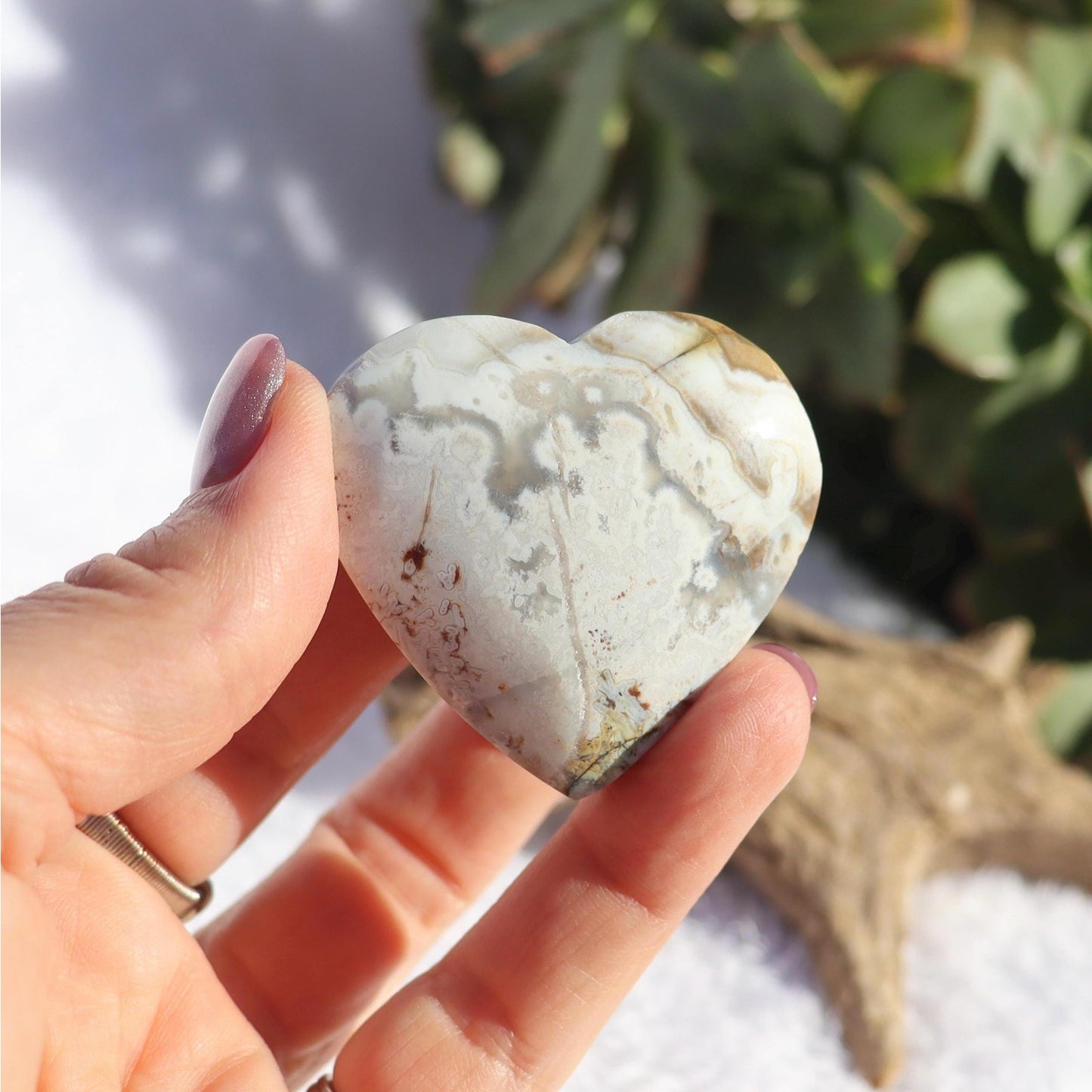 Mexican Crazy Lace Agate Heart