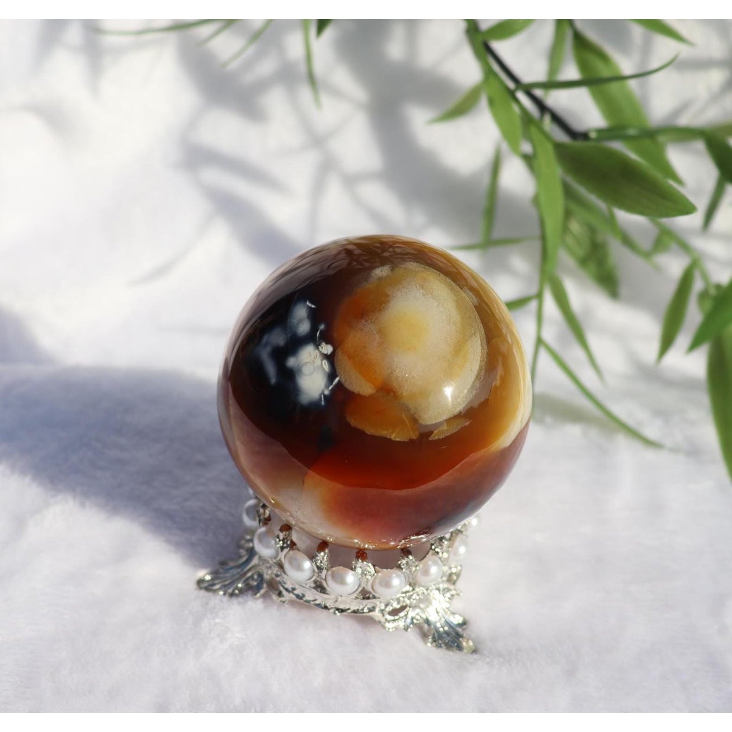 Carnelian Crystal Sphere from Madagascar