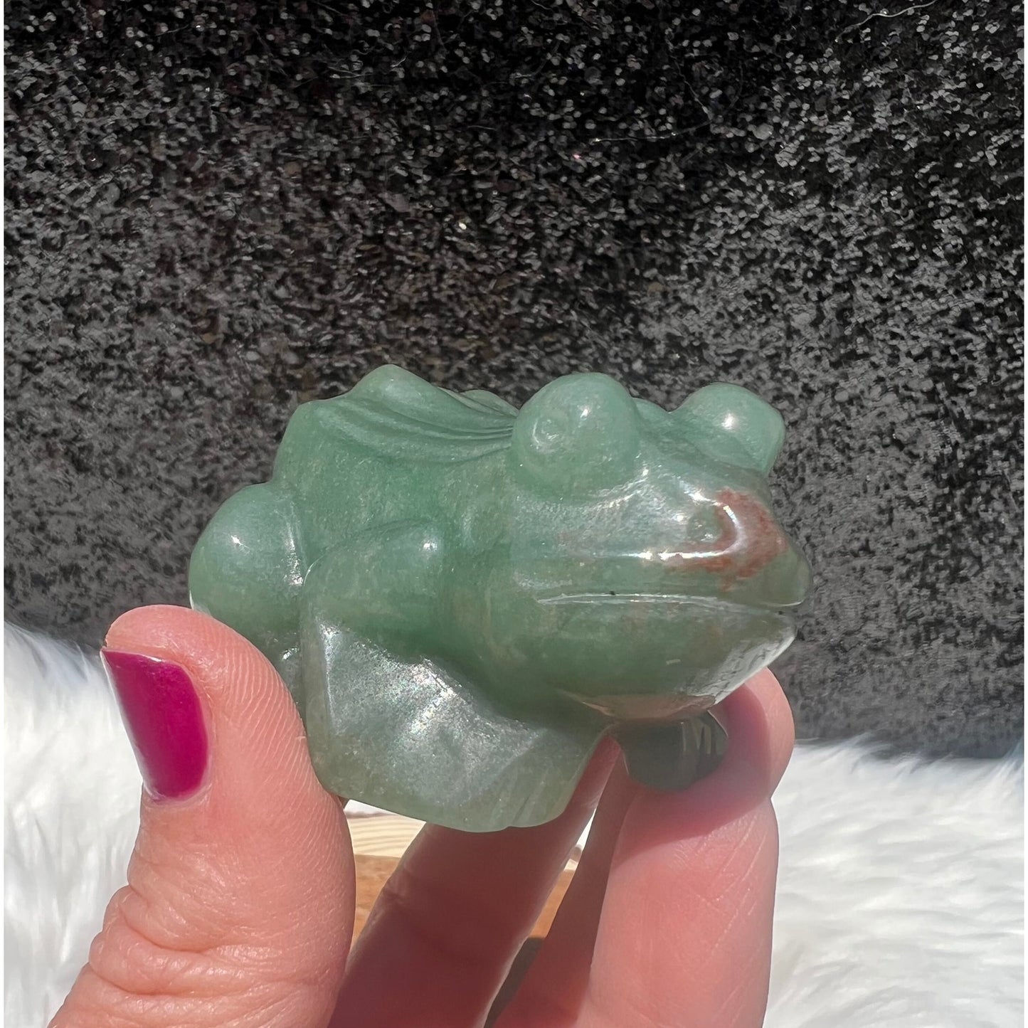 Green Aventurine Crystal Frog Carving