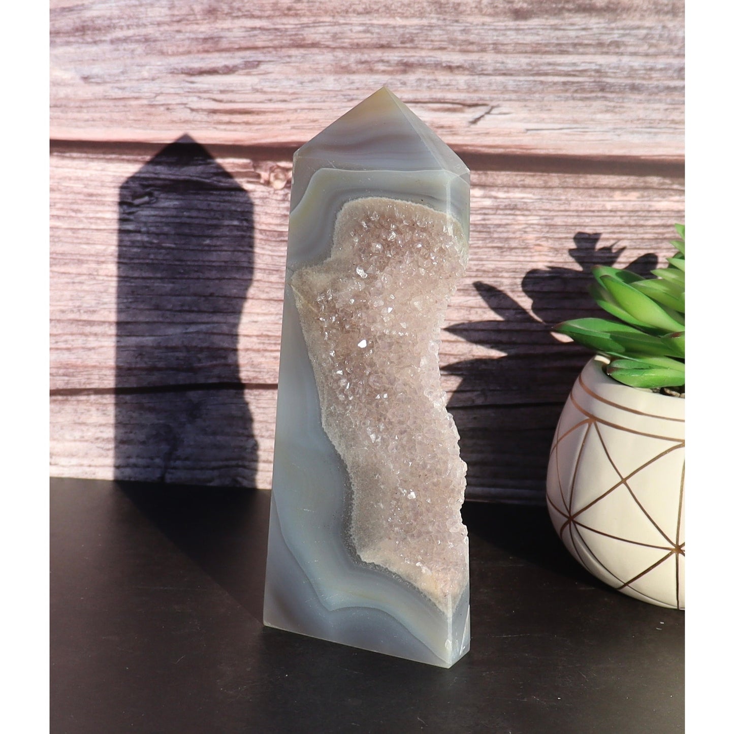 Druzy Amethyst Agate Tower