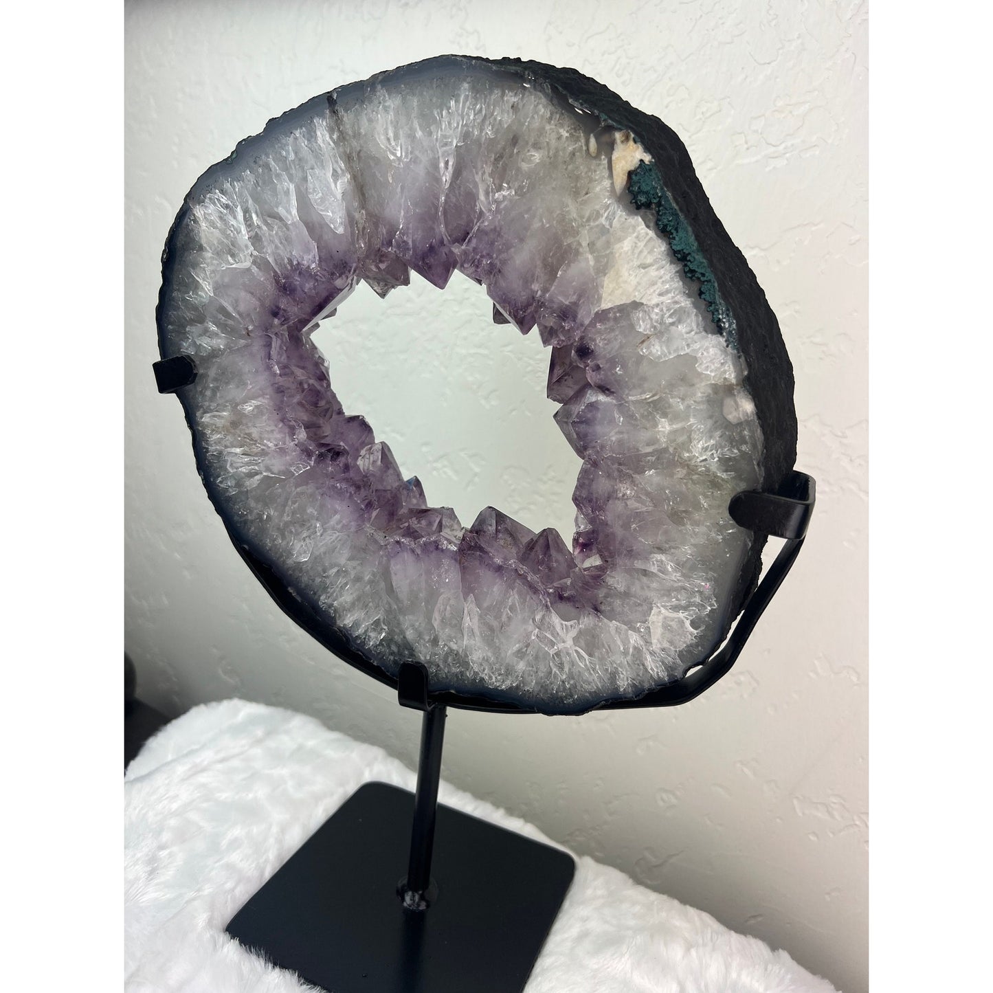 Amethyst Portal on Metal Display Stand