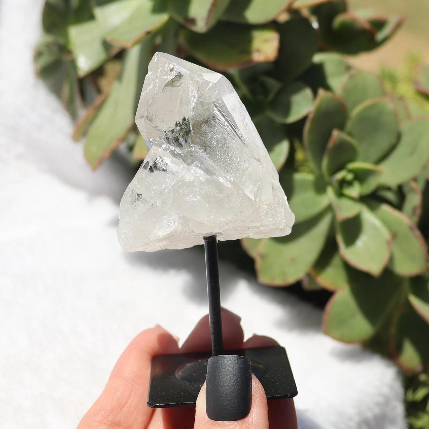 Clear Quartz Crystal Cluster on Stand