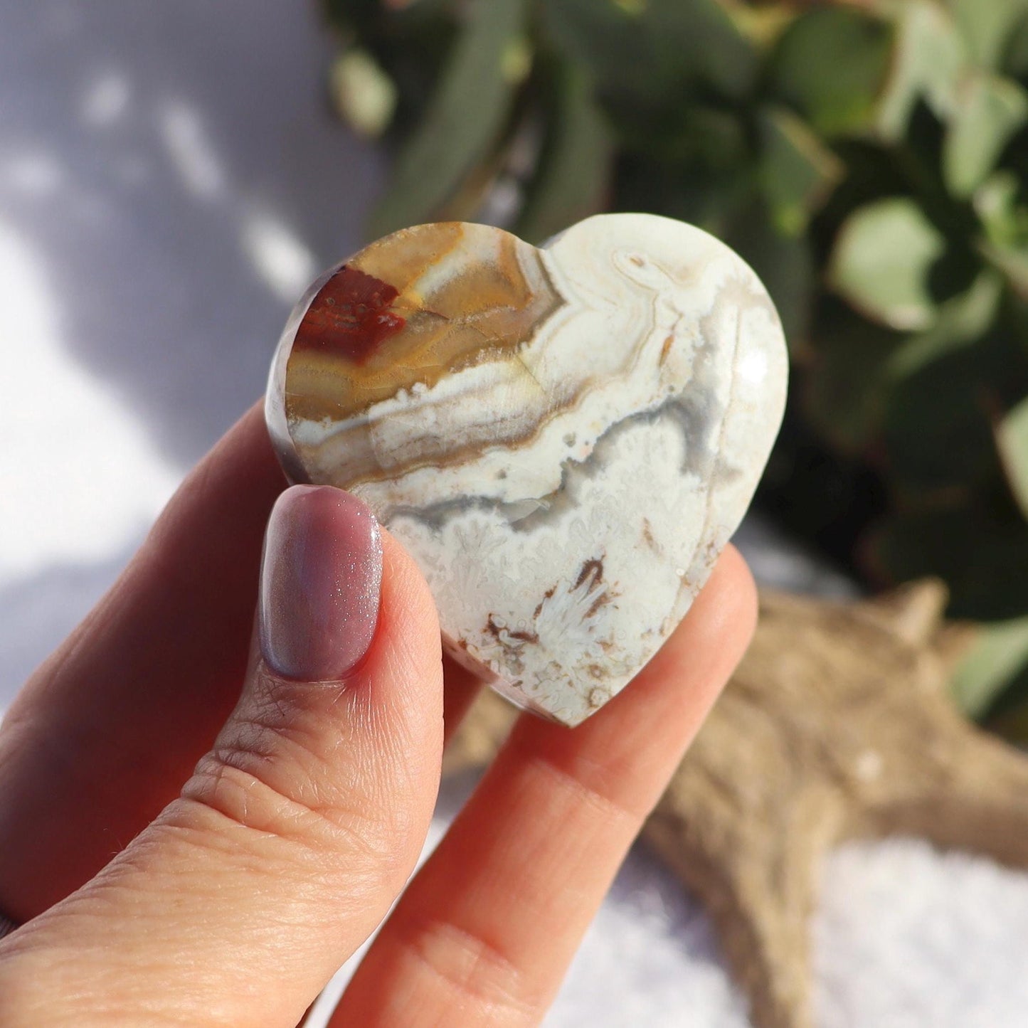 Mexican Crazy Lace Agate Heart