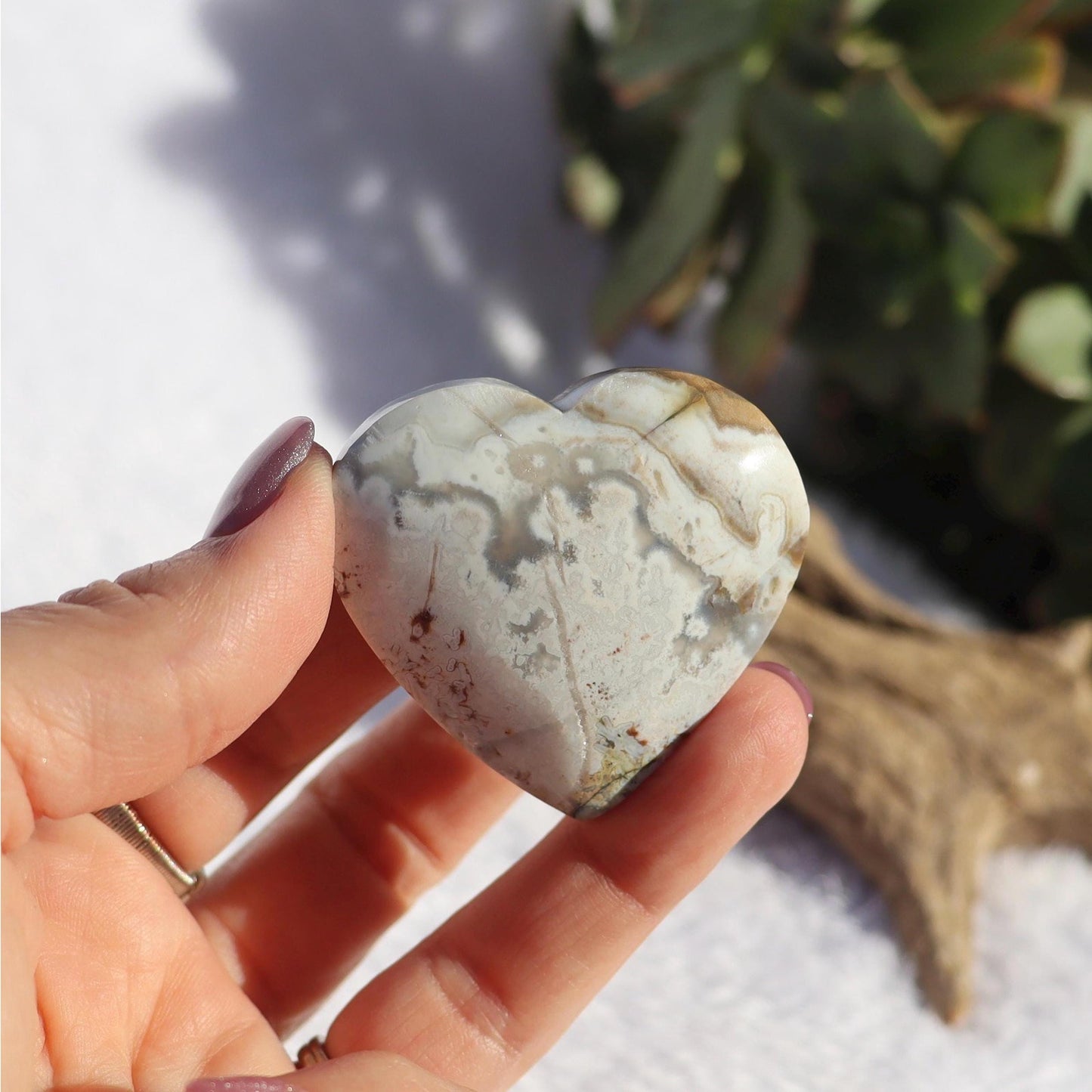 Mexican Crazy Lace Agate Heart