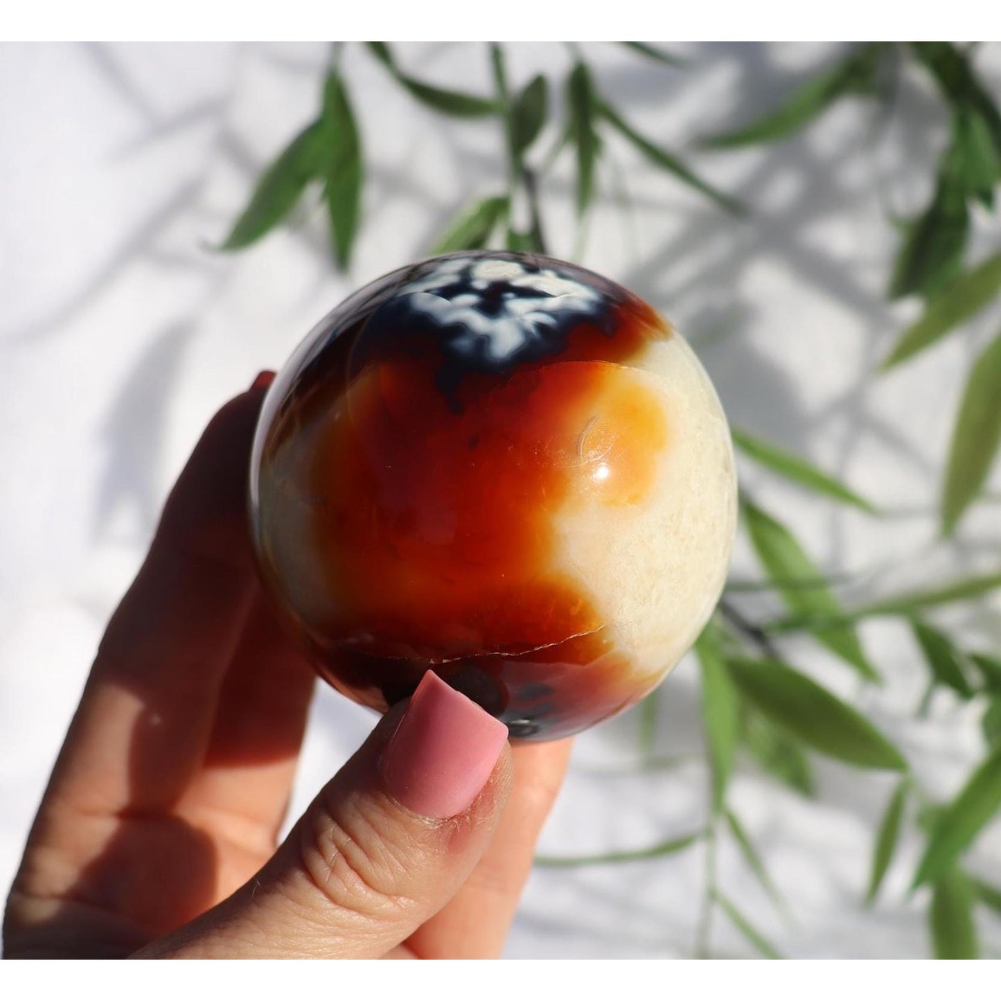 Carnelian Crystal Sphere from Madagascar