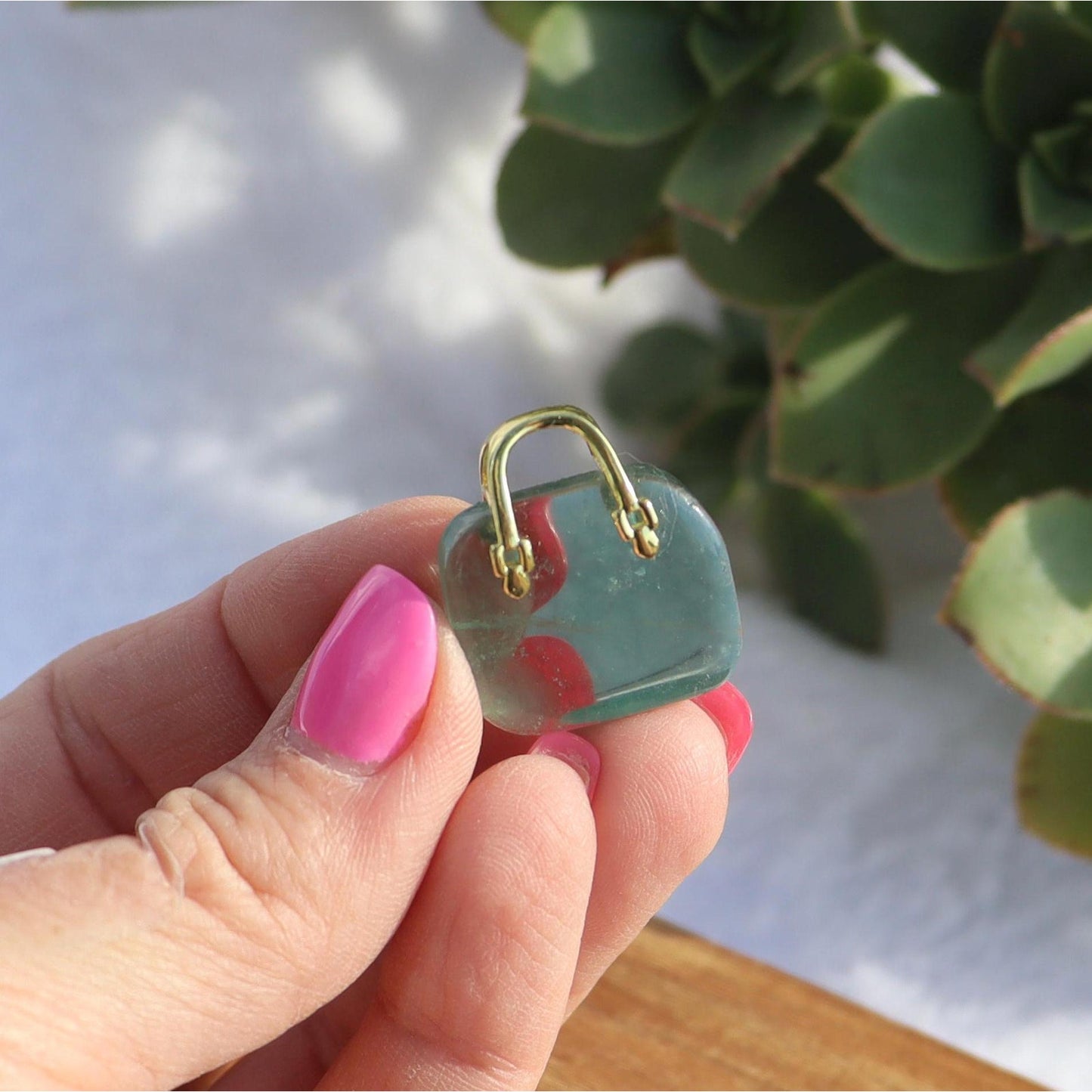 Mini Green Fluorite Handbag, Mini Green Fluorite Purse