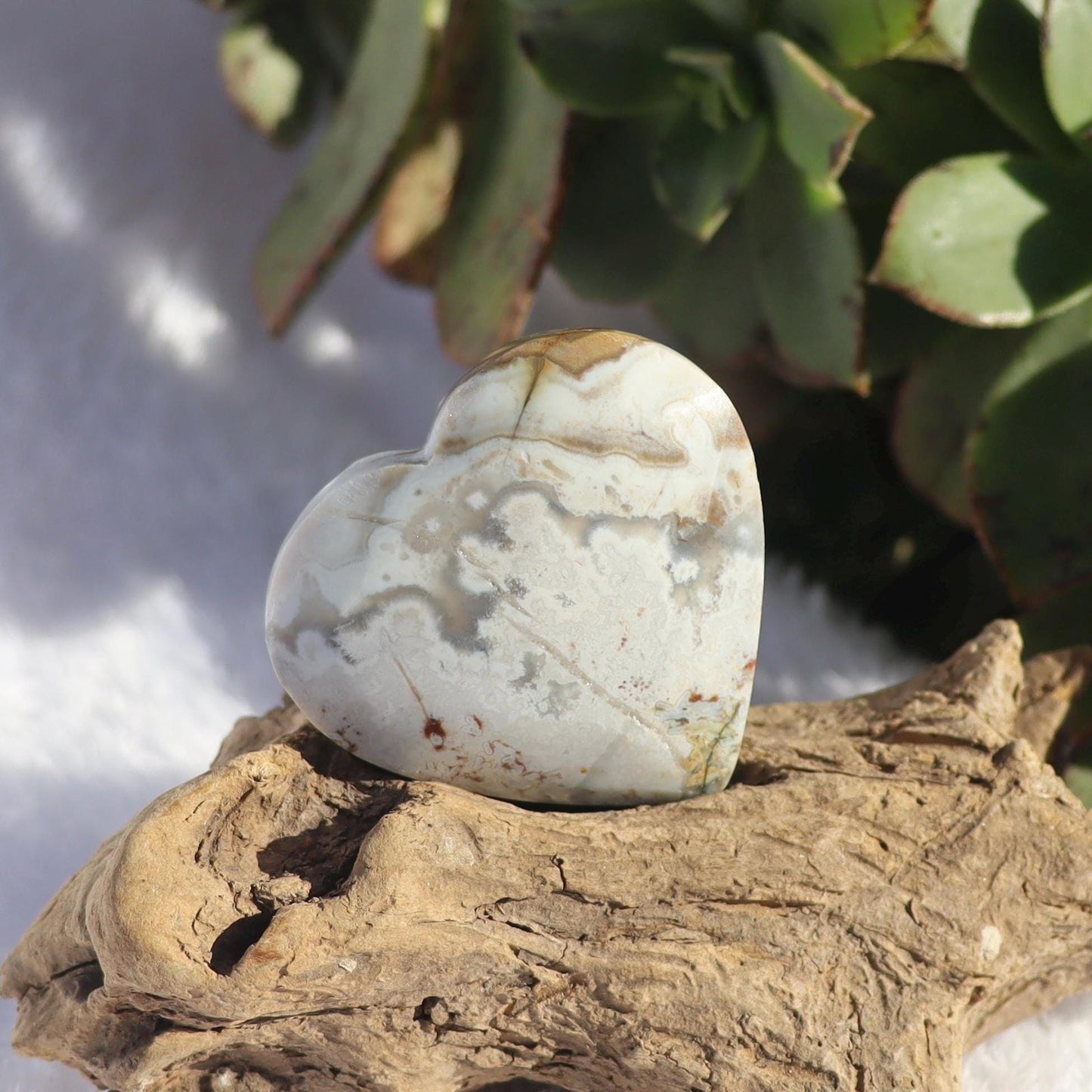 Mexican Crazy Lace Agate Heart