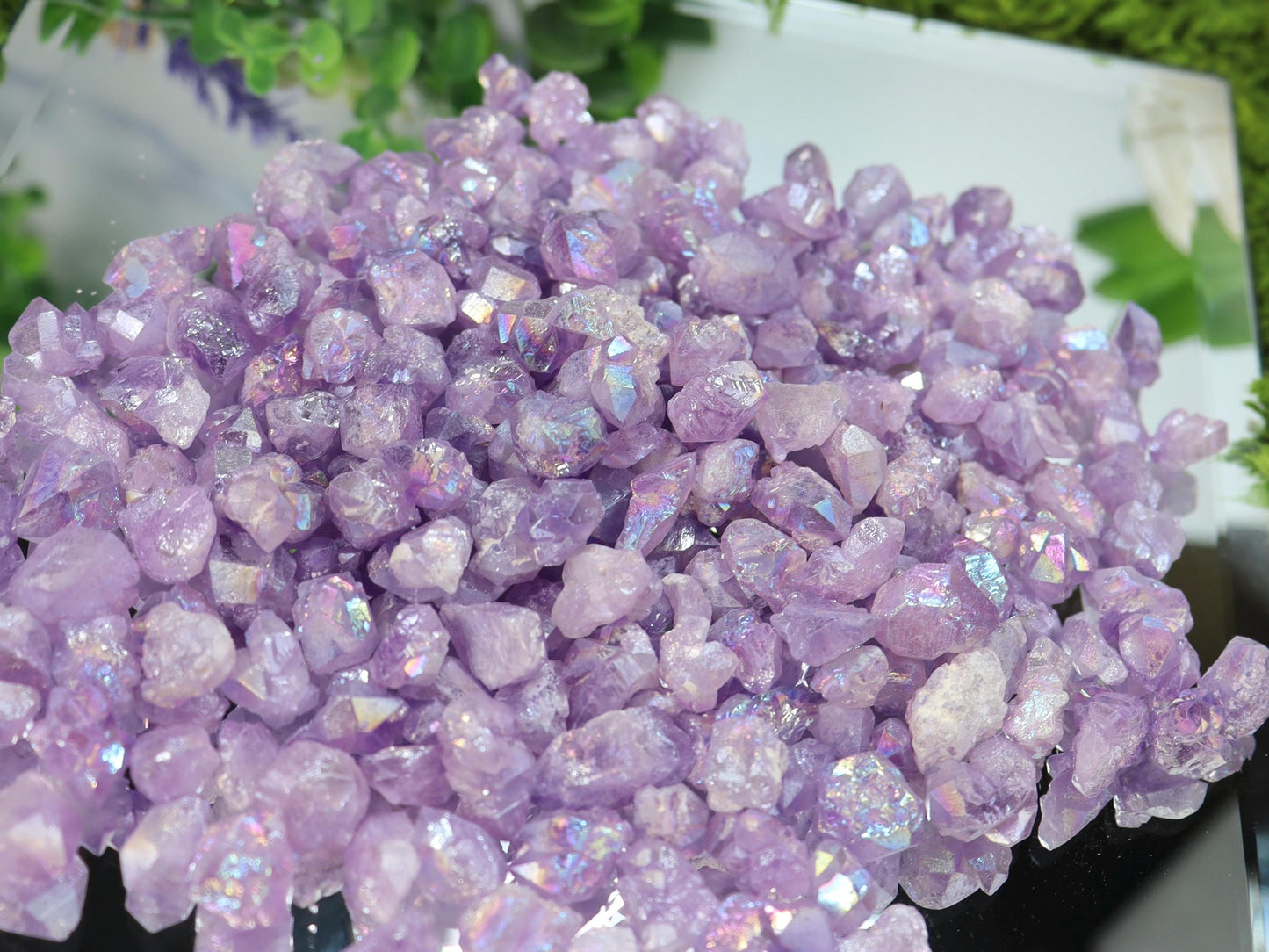 Raw Aura Amethyst Pieces: Titanium Coated Crystals from Brazil