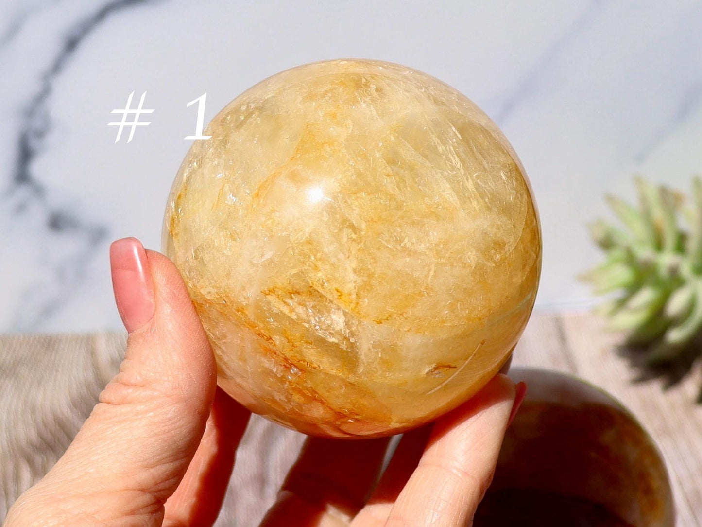 Golden Healer Quartz Sphere, Hematoid Quartz Sphere, Yellow Hematoid Quartz, Golden Healer Crystal Ball