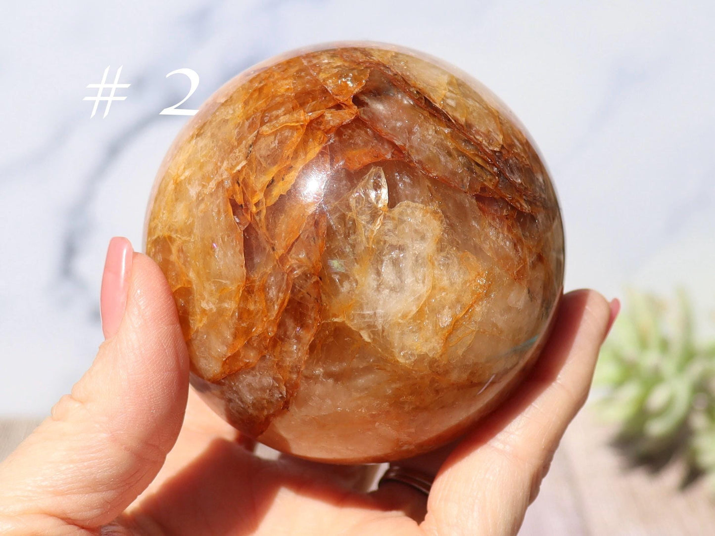 Golden Healer Quartz Sphere, Hematoid Quartz Sphere, Yellow Hematoid Quartz, Golden Healer Crystal Ball
