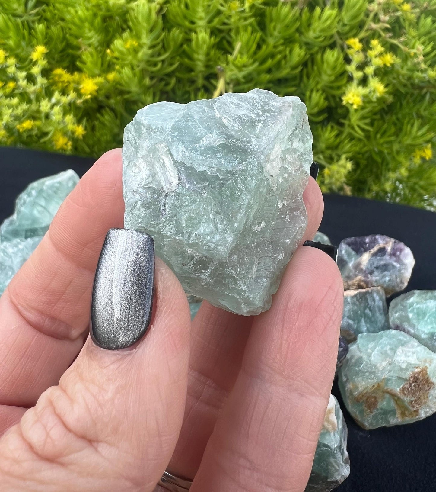 Raw Green and Purple Fluorite