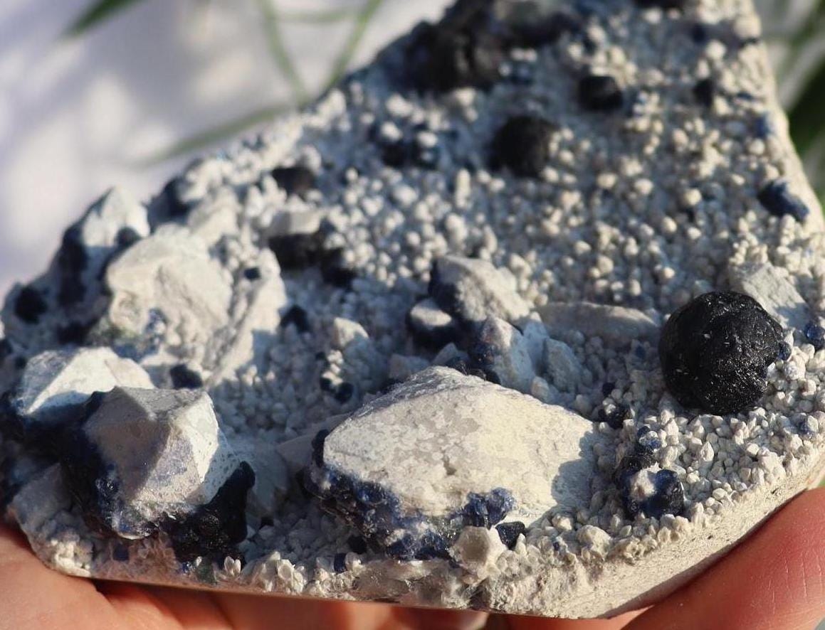 Blueberry Fluorite on Candle Quartz Specimen