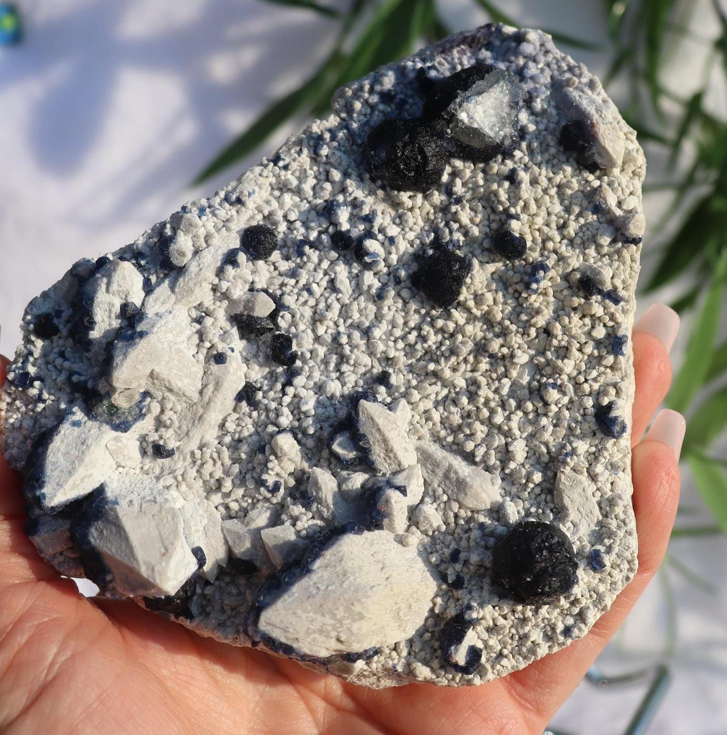 Blueberry Fluorite on Candle Quartz Specimen