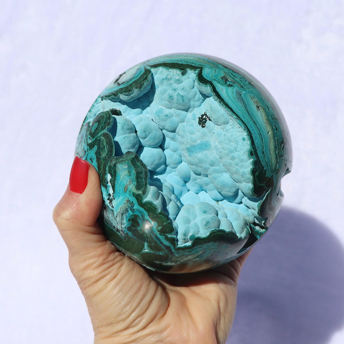 Large Chrysocolla Malachite Sphere - Chrysocolla Malachite Statement Piece