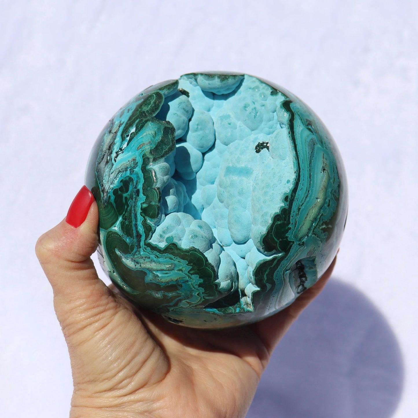 Large Chrysocolla Malachite Sphere - Chrysocolla Malachite Statement Piece