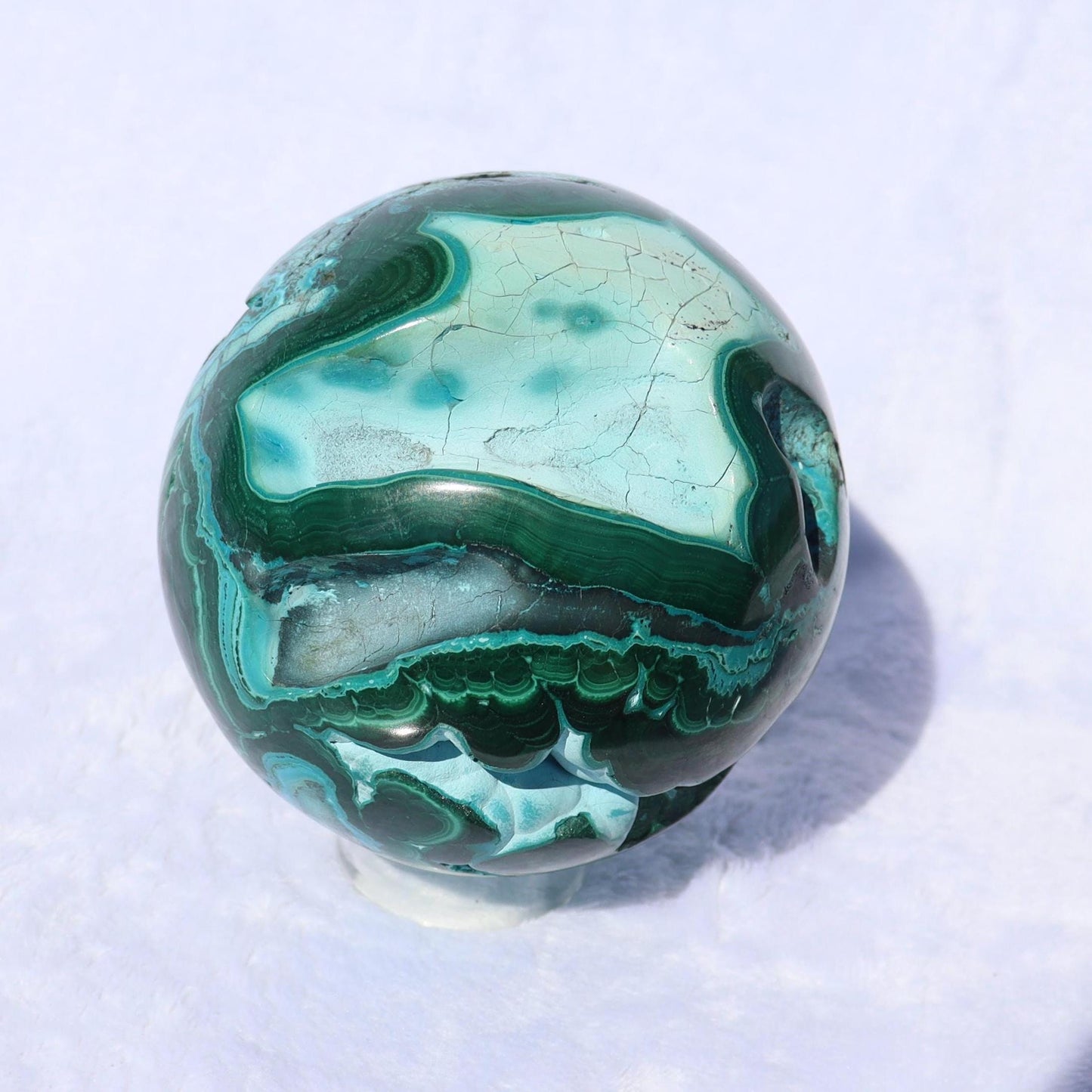 Large Chrysocolla Malachite Sphere - Chrysocolla Malachite Statement Piece