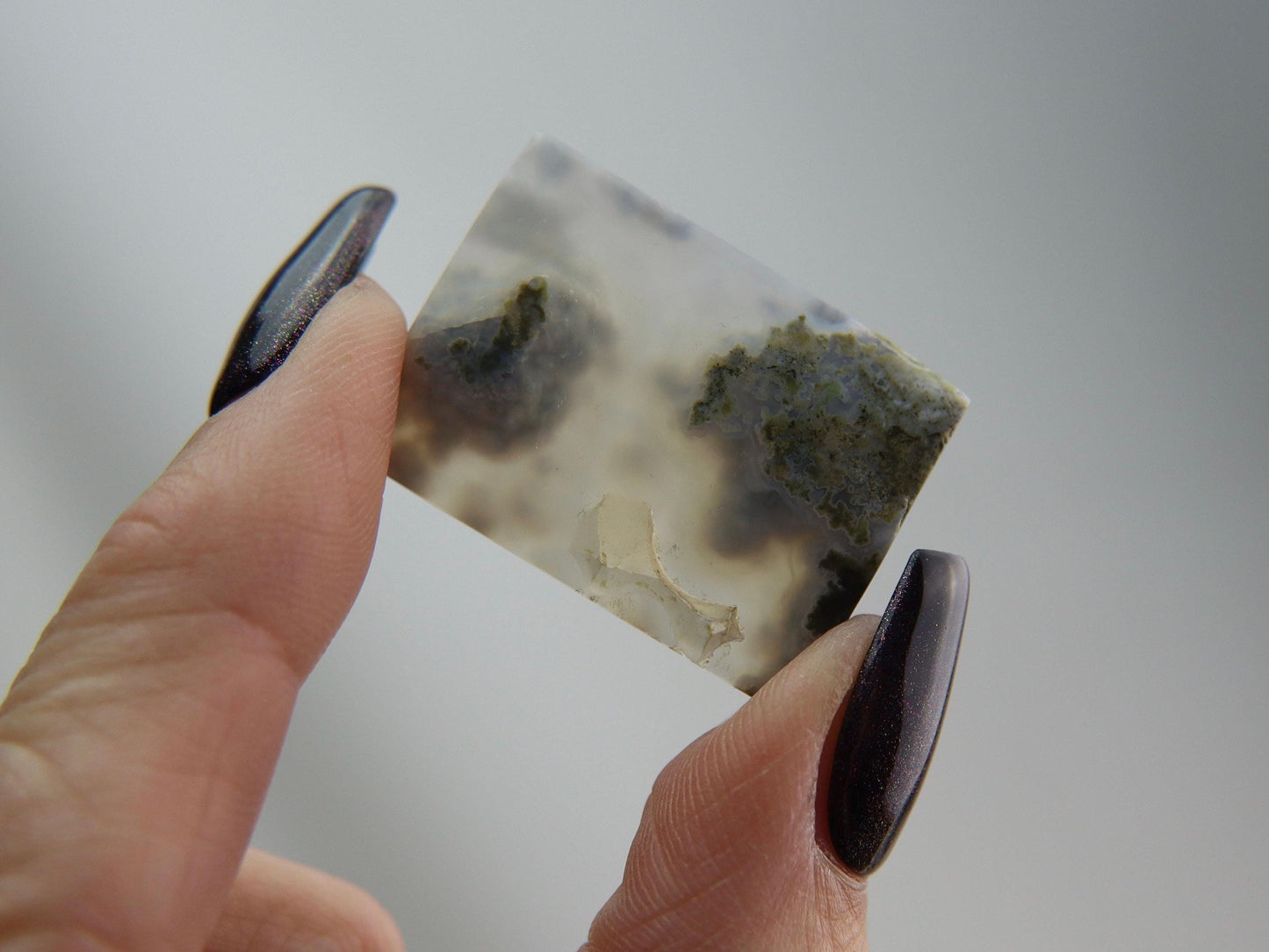 Moss Agate Crystal Cabochon, Crystal Jewelry Making