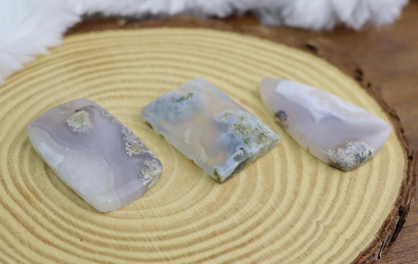 Moss Agate Crystal Cabochon, Crystal Jewelry Making