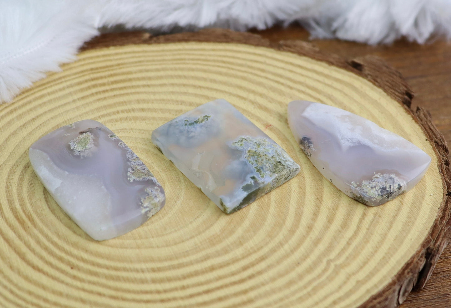 Moss Agate Crystal Cabochon, Crystal Jewelry Making