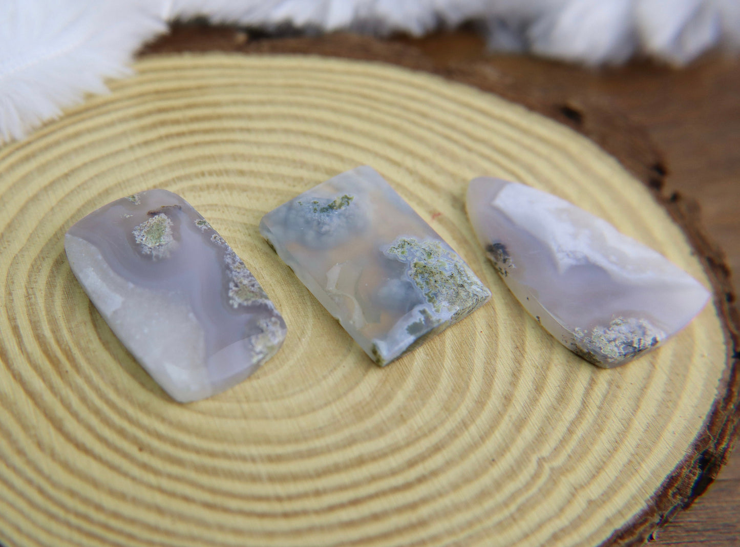 Moss Agate Crystal Cabochon, Crystal Jewelry Making