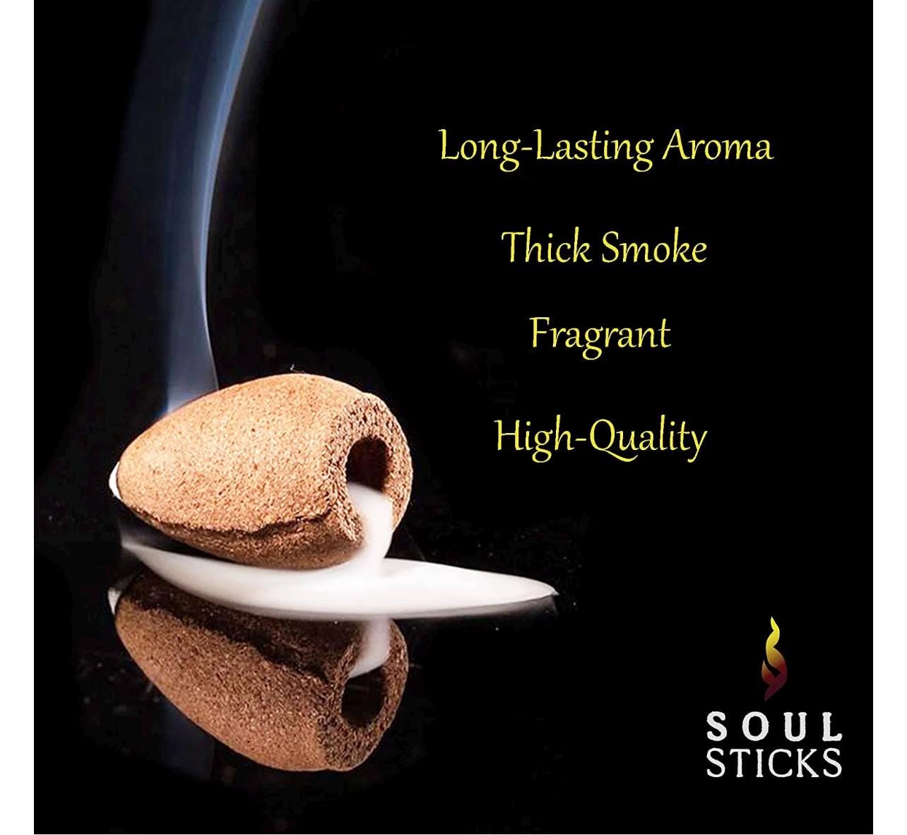 Soul Sticks Backflow Incense Cones - Sandalwood Scent 10 Cone Box