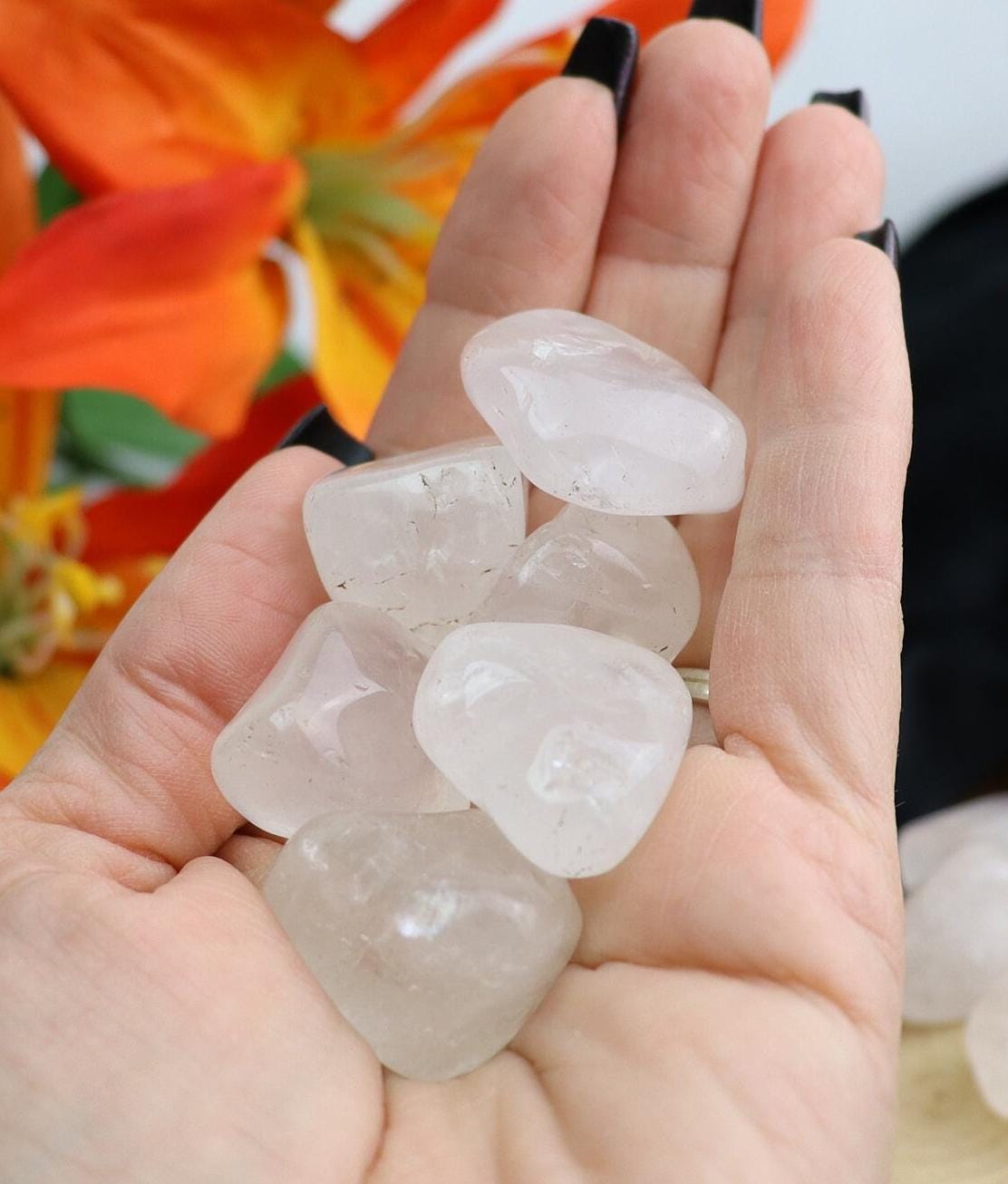 Brazilian Girasol Quartz Tumbles, Tumbled Girasol Quartz, Heart Chakra