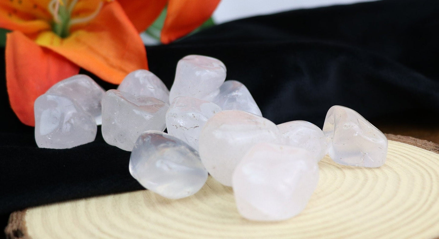 Brazilian Girasol Quartz Tumbles, Tumbled Girasol Quartz, Heart Chakra