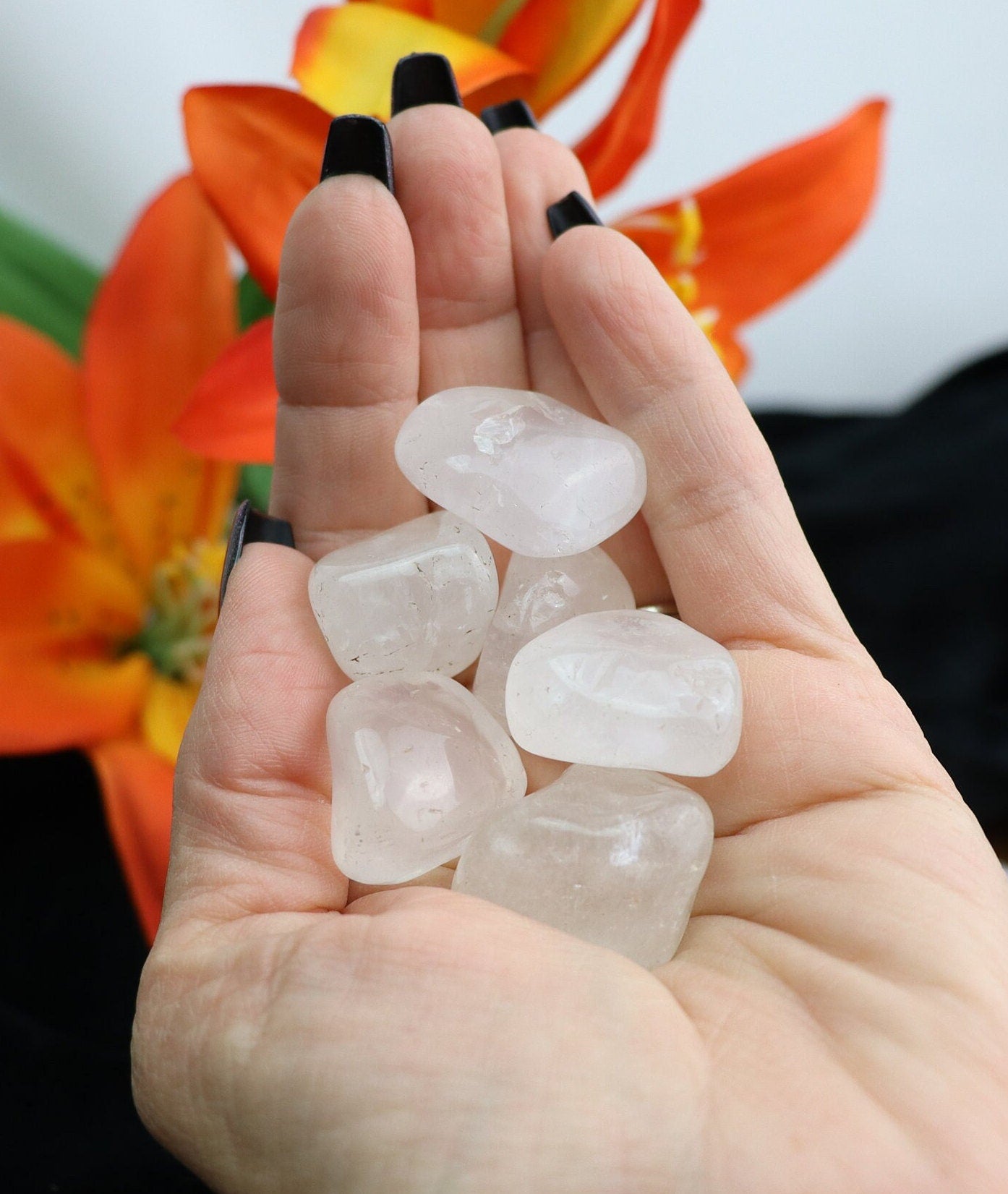Brazilian Girasol Quartz Tumbles, Tumbled Girasol Quartz, Heart Chakra
