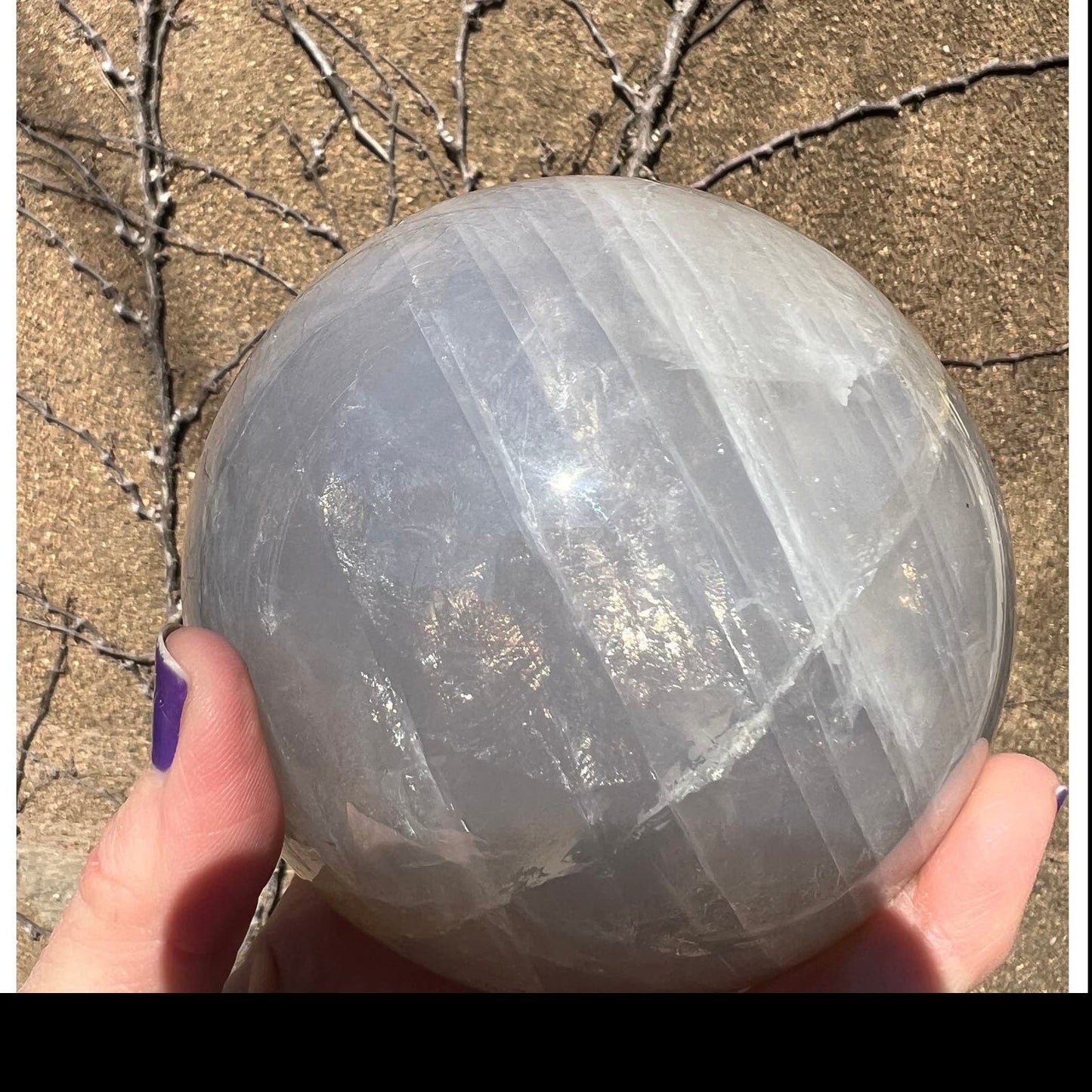 Blue Rose Quartz Crystal Sphere