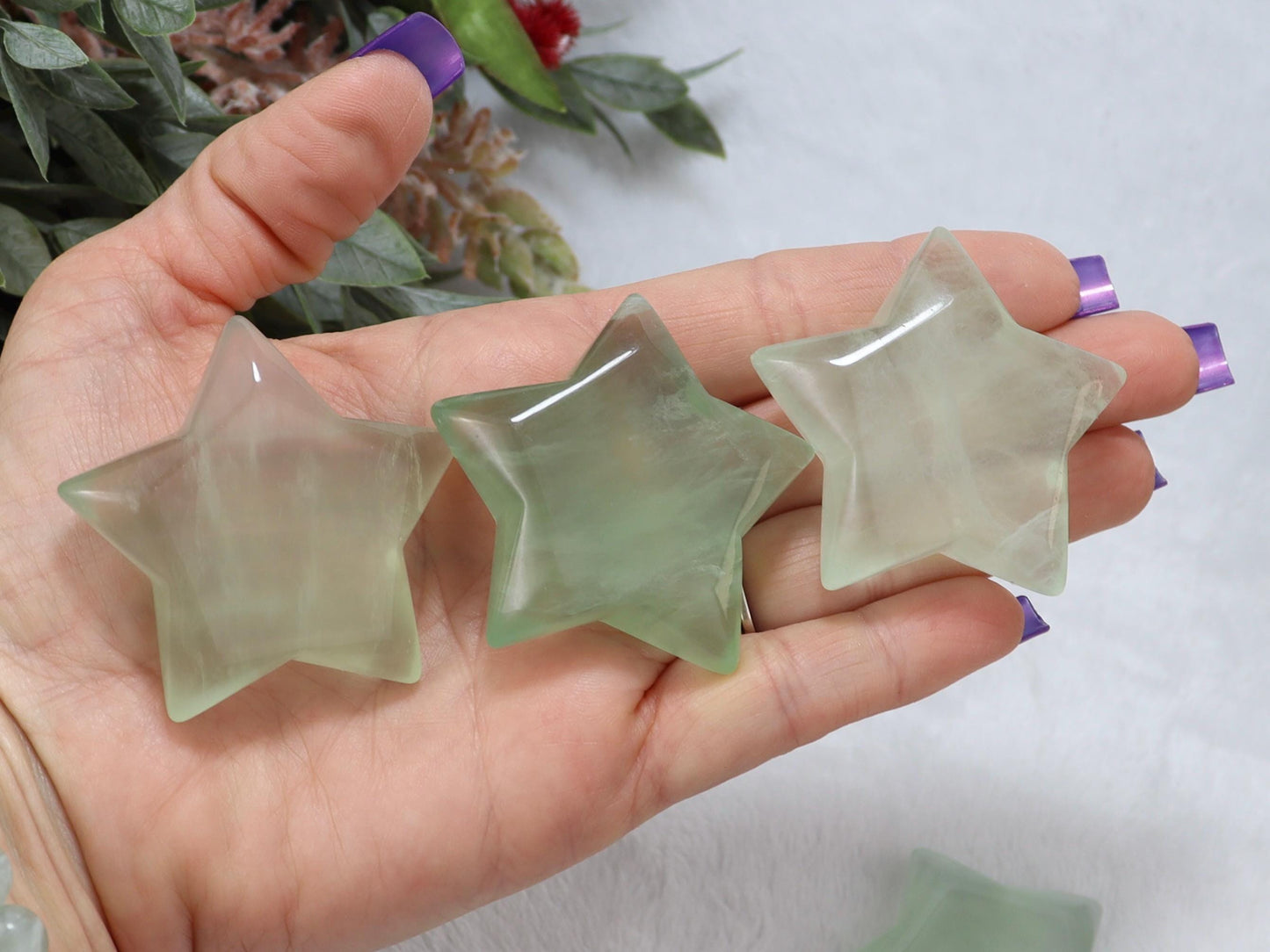 Green Fluorite Crystal Stars