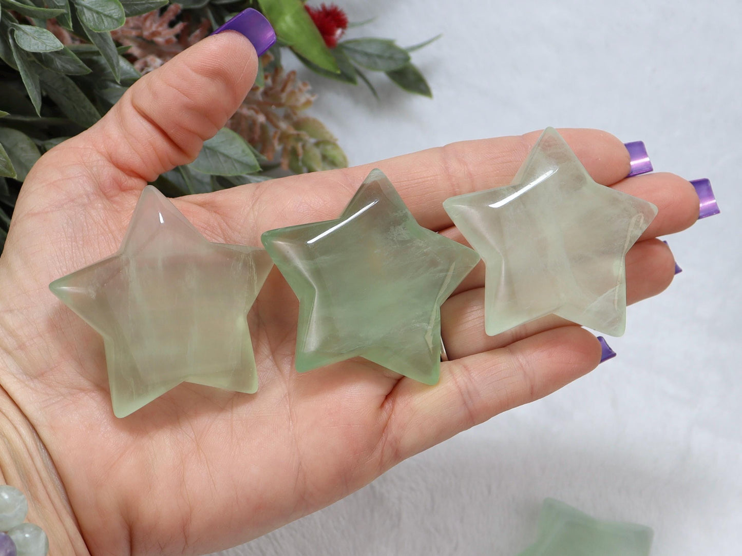 Green Fluorite Crystal Stars