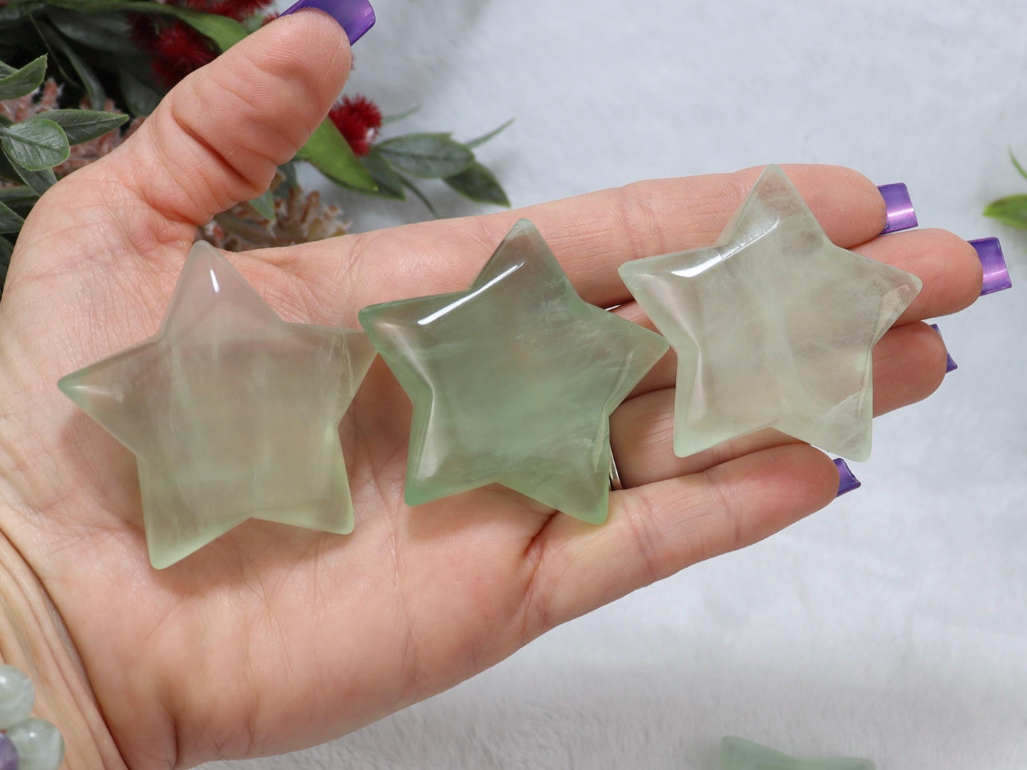 Green Fluorite Crystal Stars