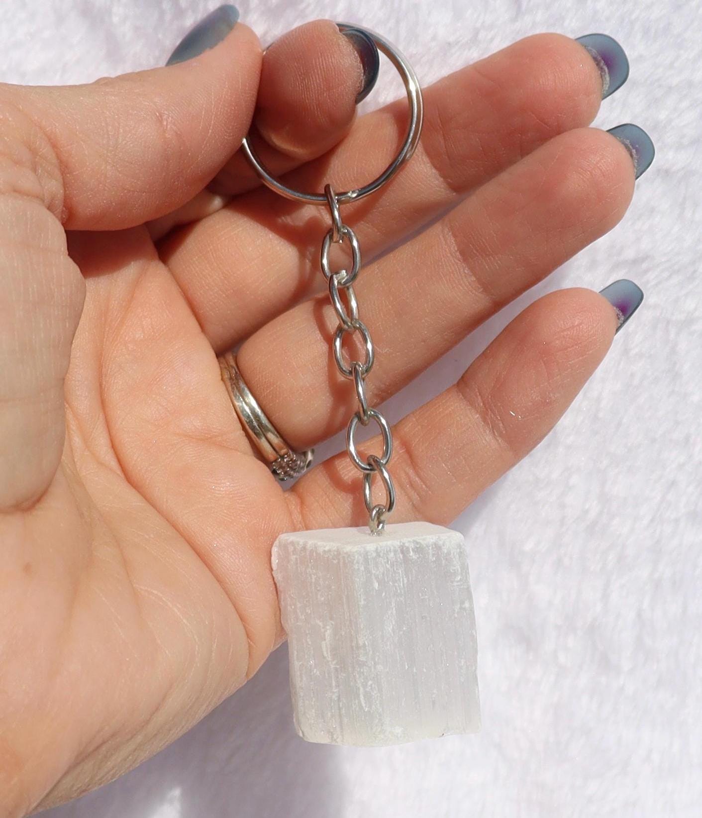 Selenite Key Chain