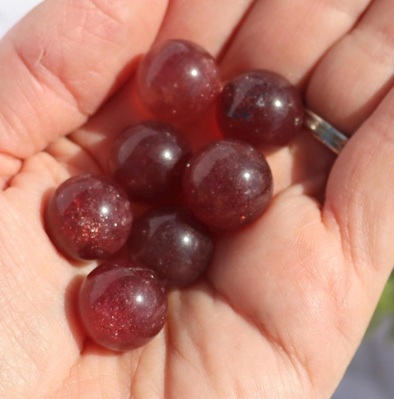 Strawberry Quartz Crystal Mini Spheres