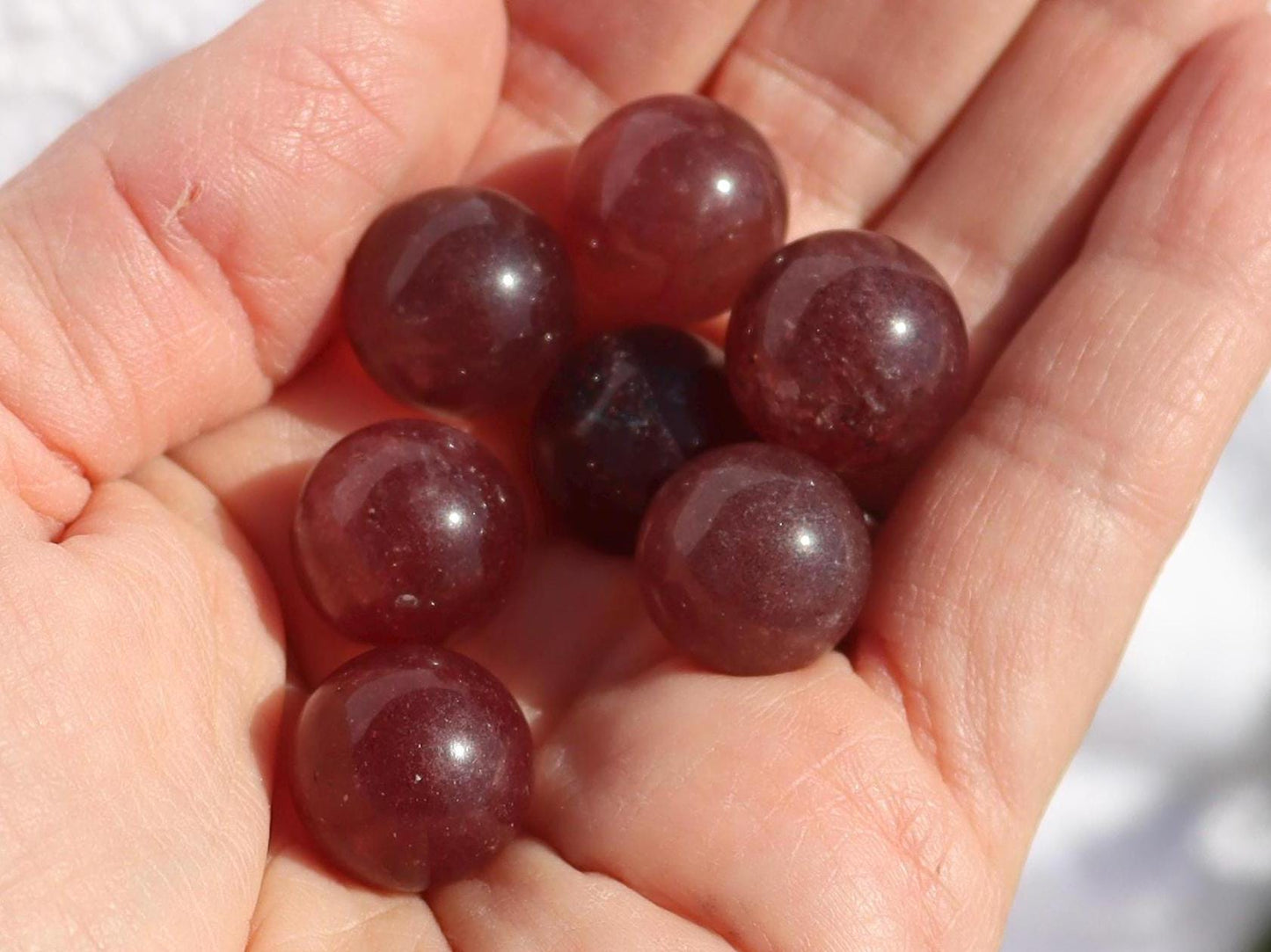 Strawberry Quartz Crystal Mini Spheres