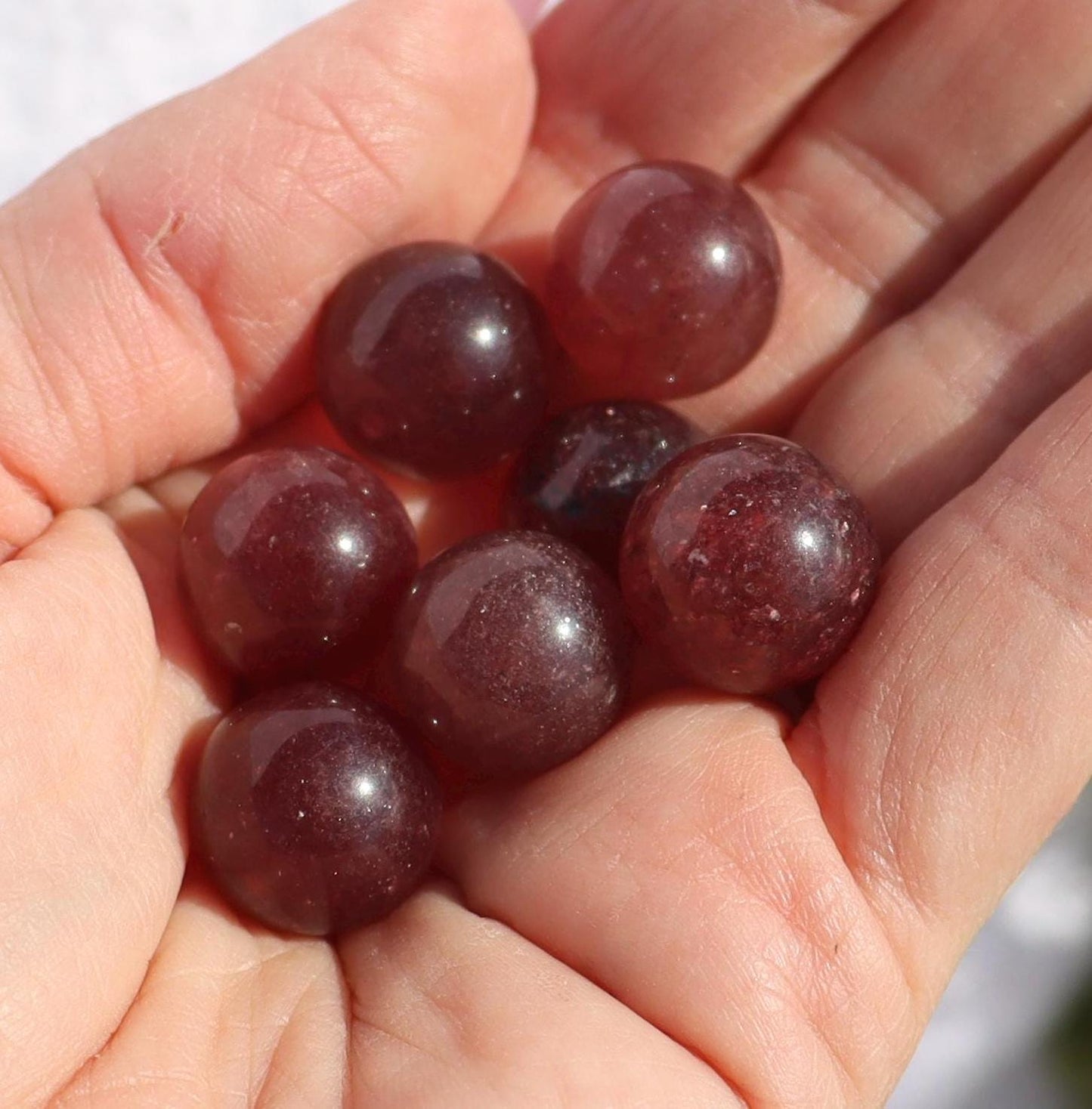 Strawberry Quartz Crystal Mini Spheres