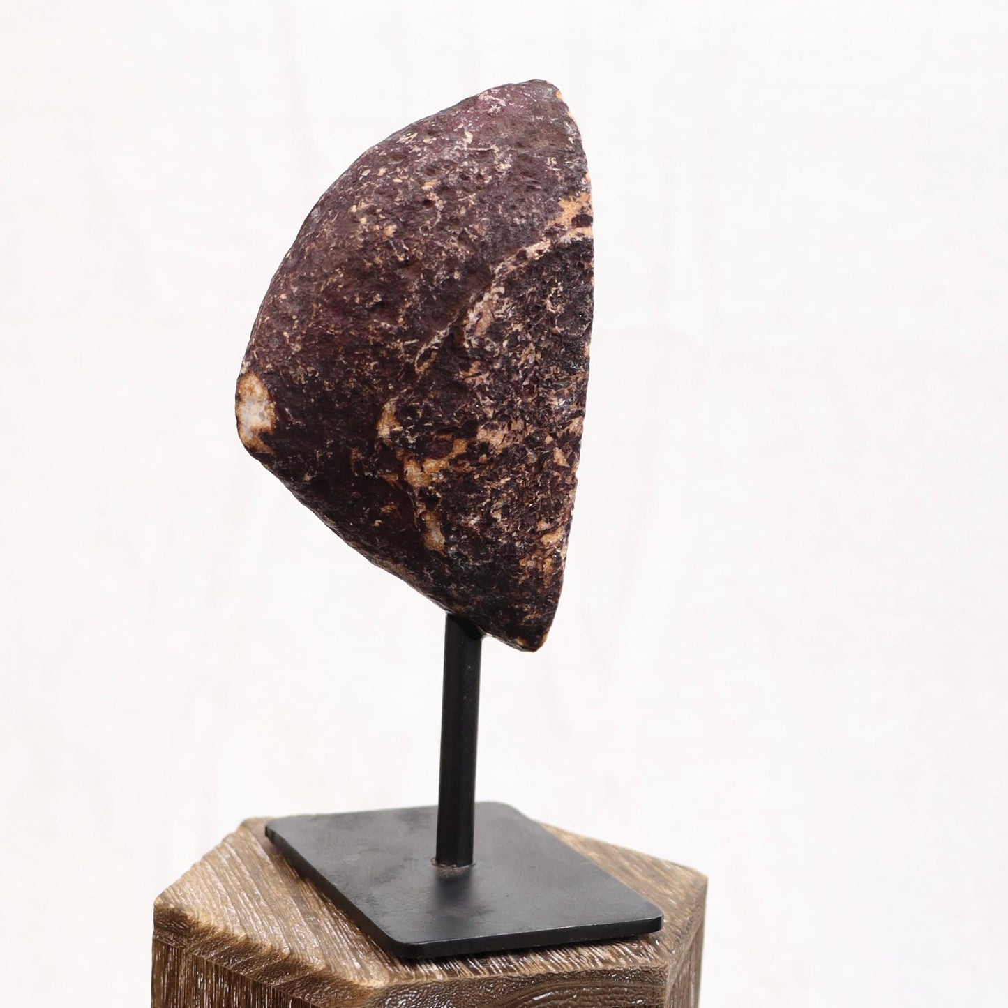 Purple Agate Geode Half on Metal Stand