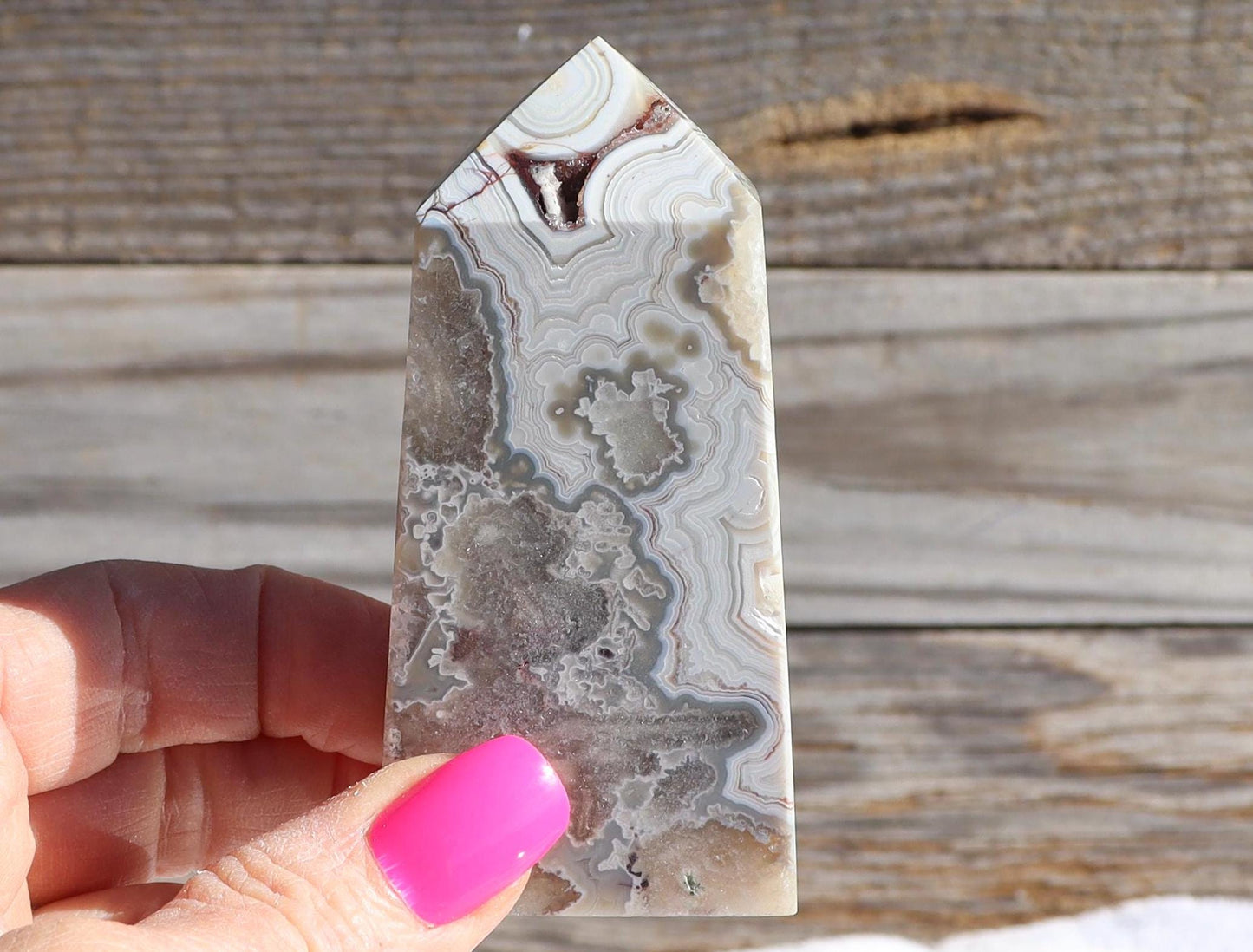 Mexican Crazy Lace Agate Obelisk