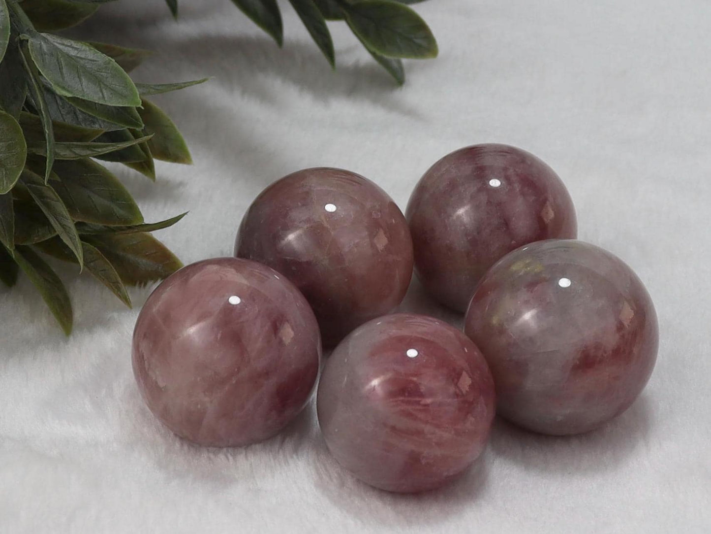 Lavender Rose Quartz Spheres - Purple Rose Quartz
