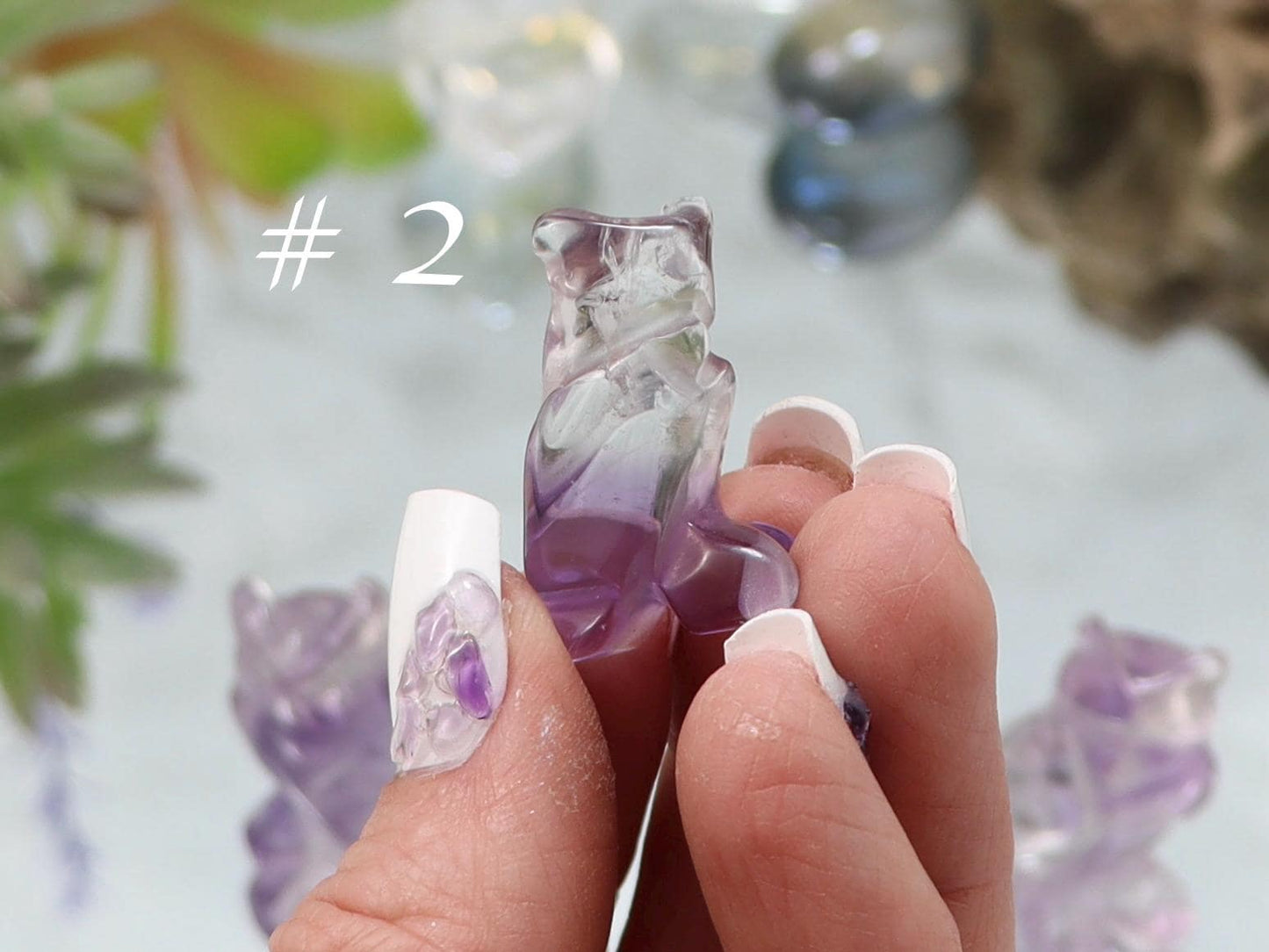 Phantom Amethyst Owl from Brazil - Healing Crystal