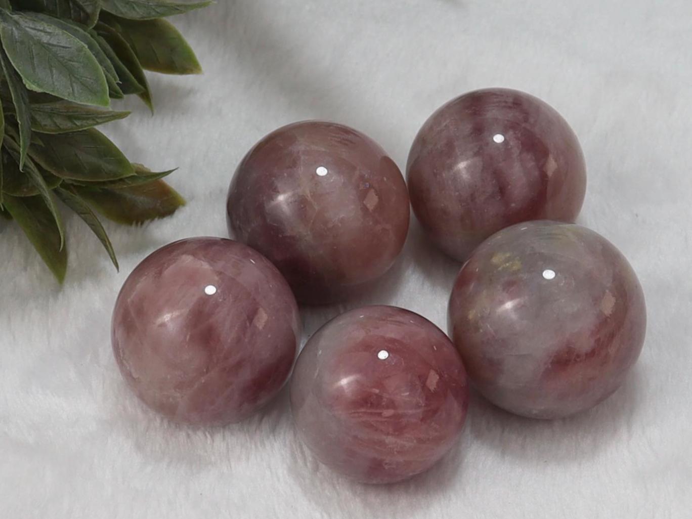 Lavender Rose Quartz Spheres - Purple Rose Quartz