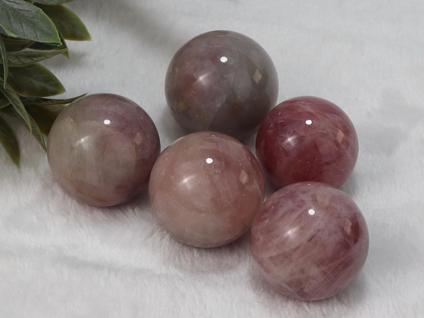 Lavender Rose Quartz Spheres - Purple Rose Quartz