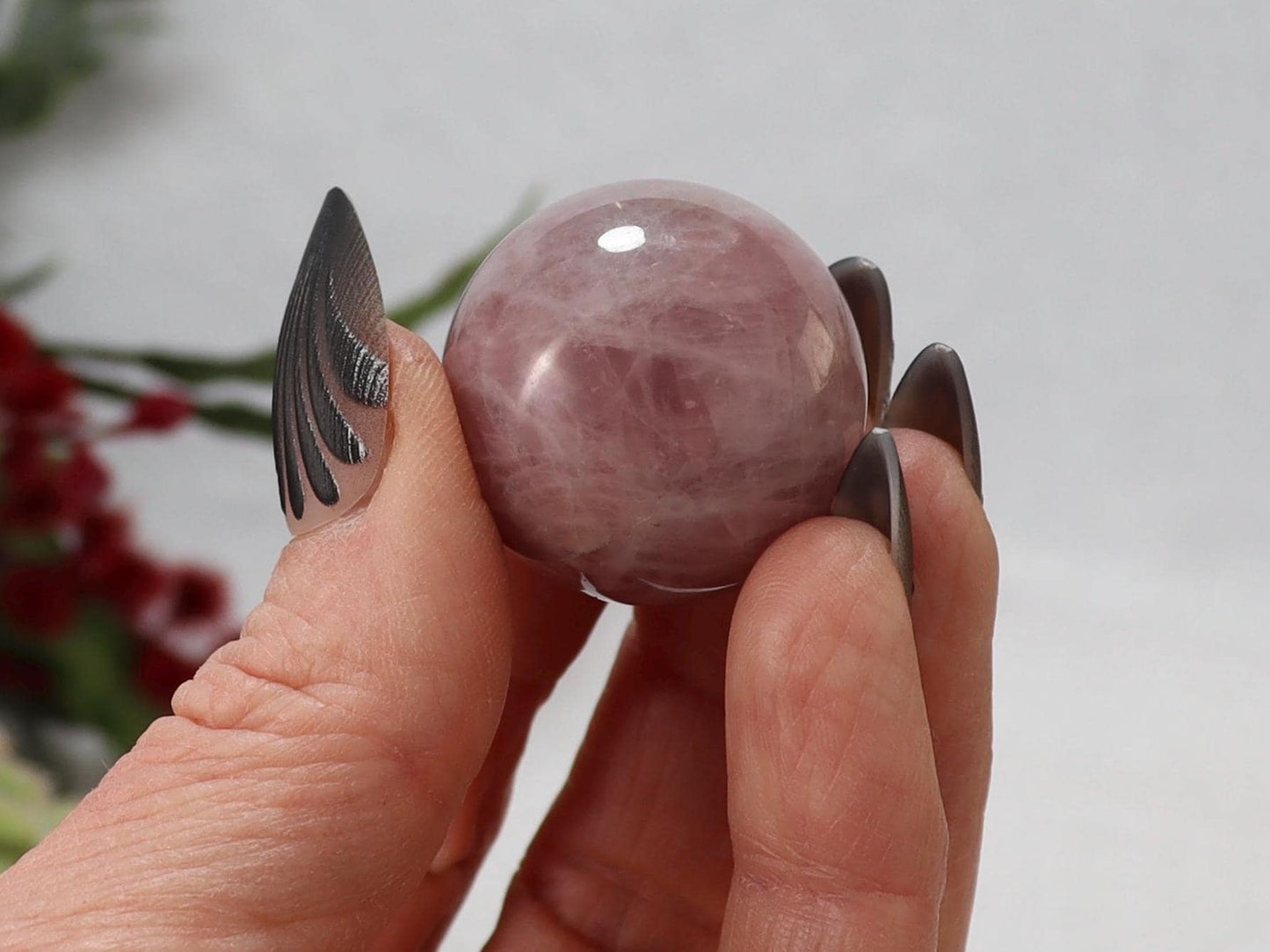Lavender Rose Quartz Spheres - Purple Rose Quartz