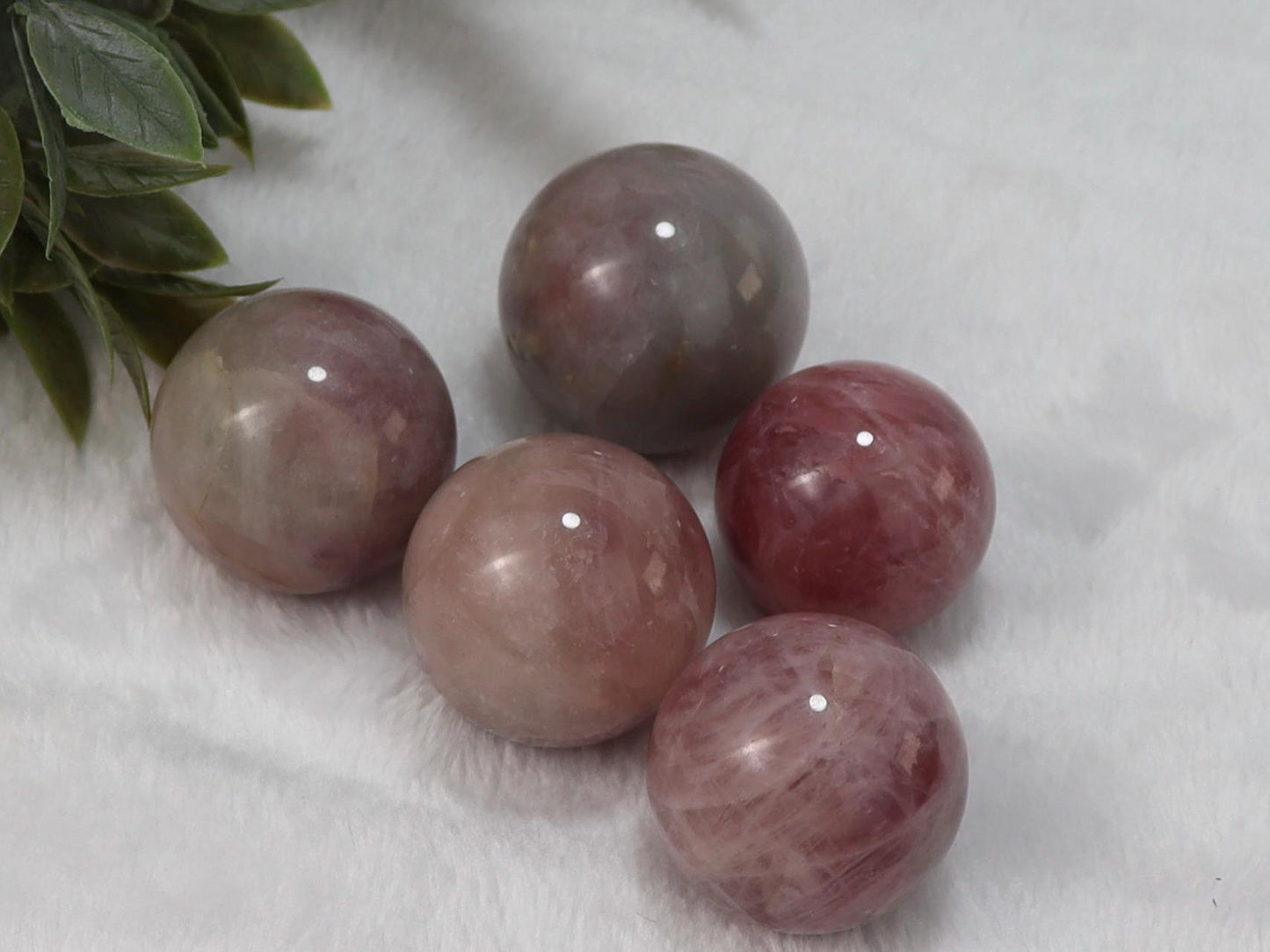 Lavender Rose Quartz Spheres - Purple Rose Quartz