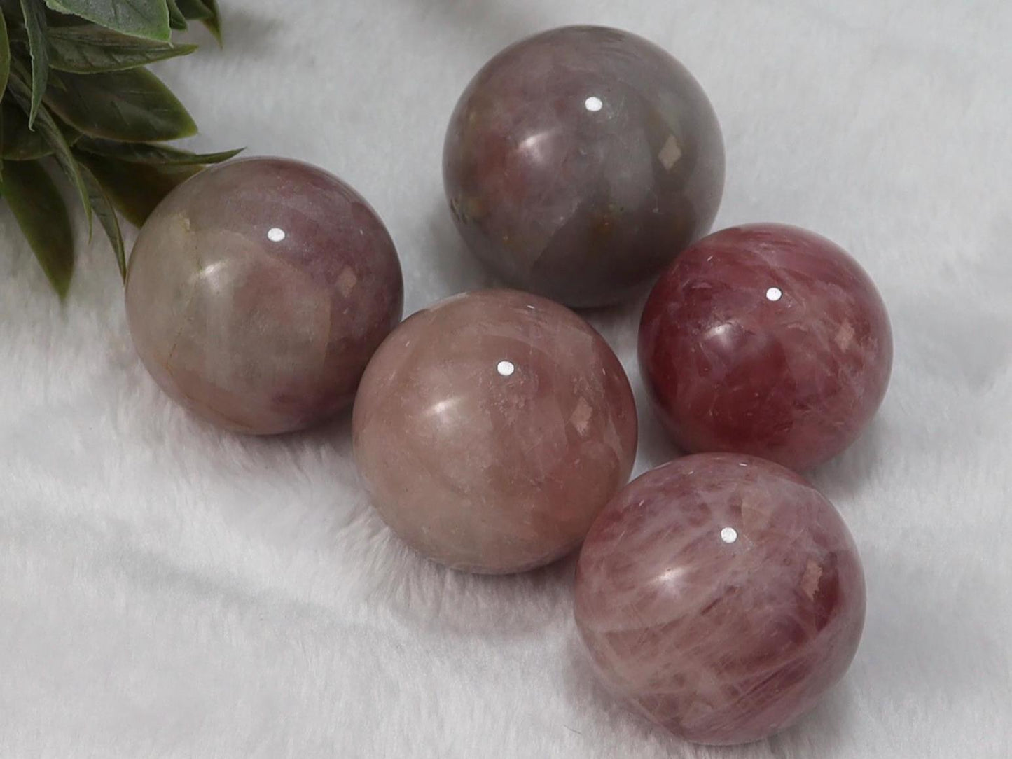 Lavender Rose Quartz Spheres - Purple Rose Quartz