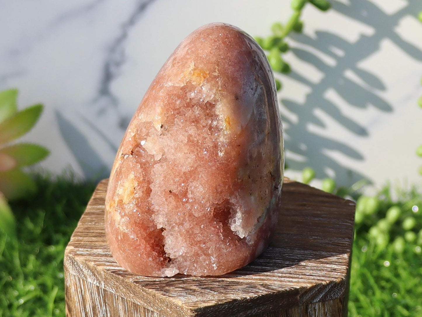 Druzy Pink Amethyst Cut Base