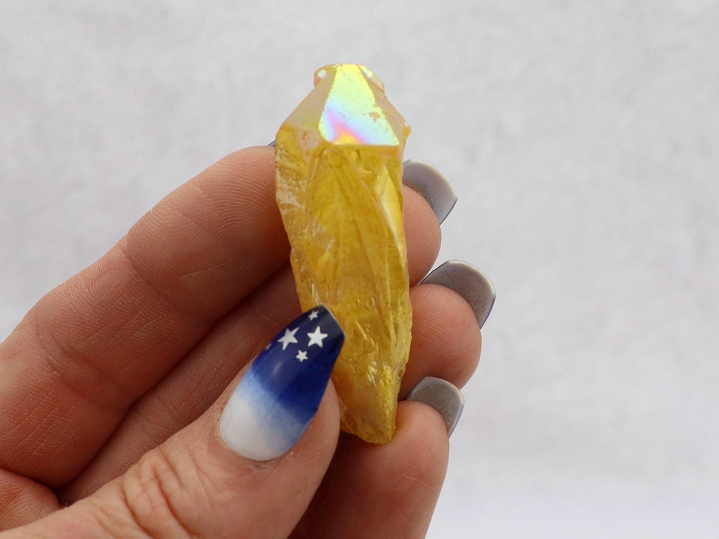 Purple Aura Quartz Crystals, Yellow Aura Quartz Crystals