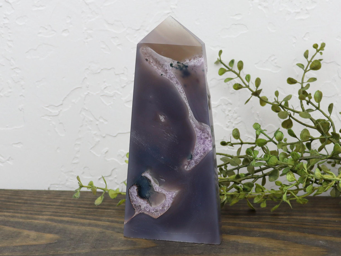 Druzy Amethyst Agate Obelisk - Crown Chakra